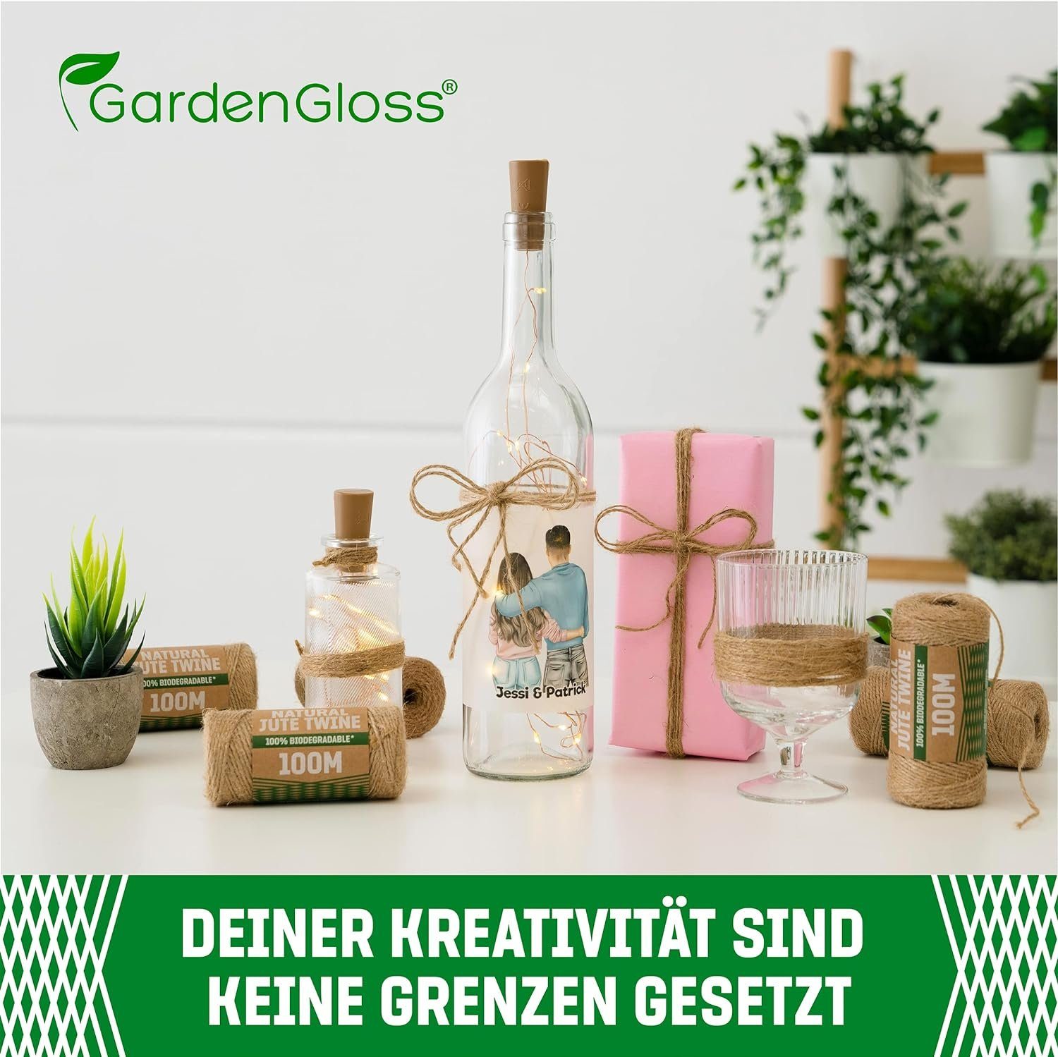 GardenGloss Juteschnur: 100% Biologisch Abbaubar, Für Garten, DIY, Geschenke Zwirn – Bild 5 von 5