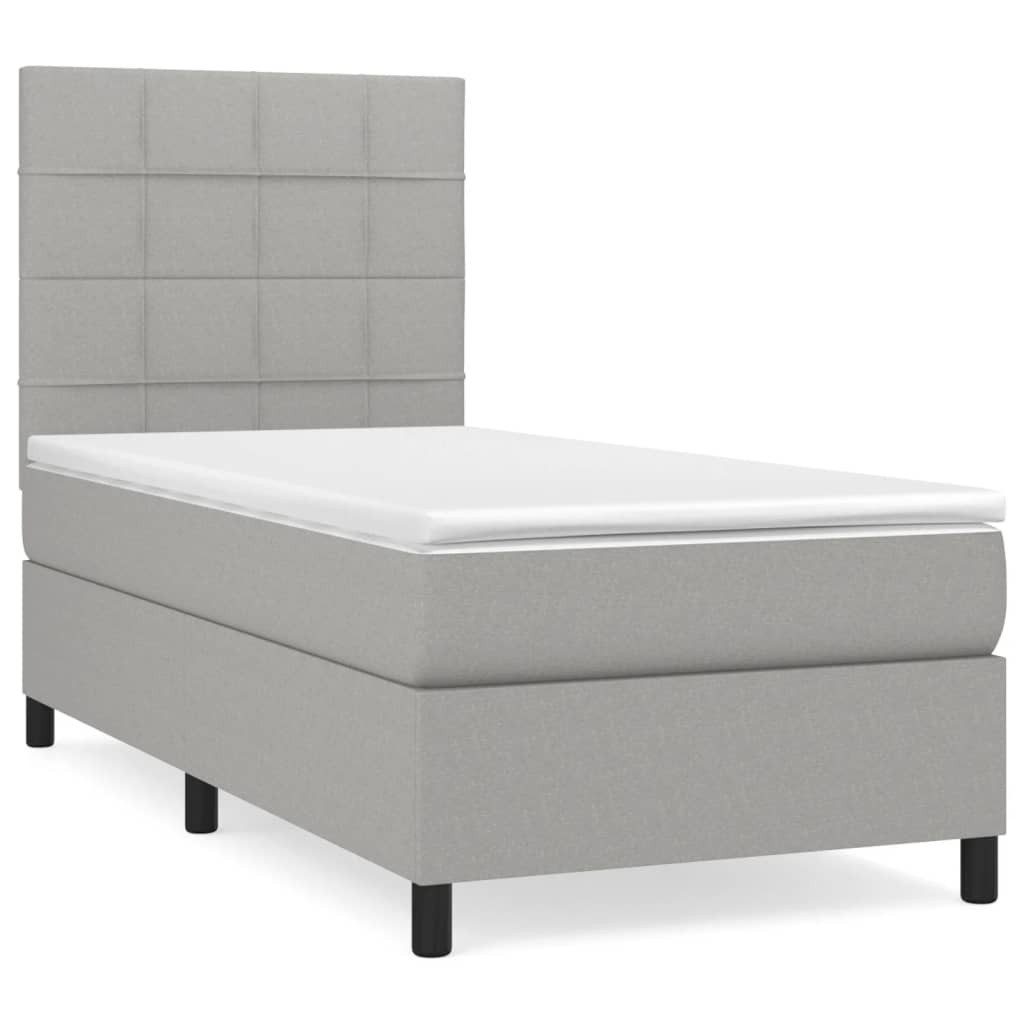 vidaXL Bett Boxspringbett mit Matratze Hellgrau günstig online kaufen