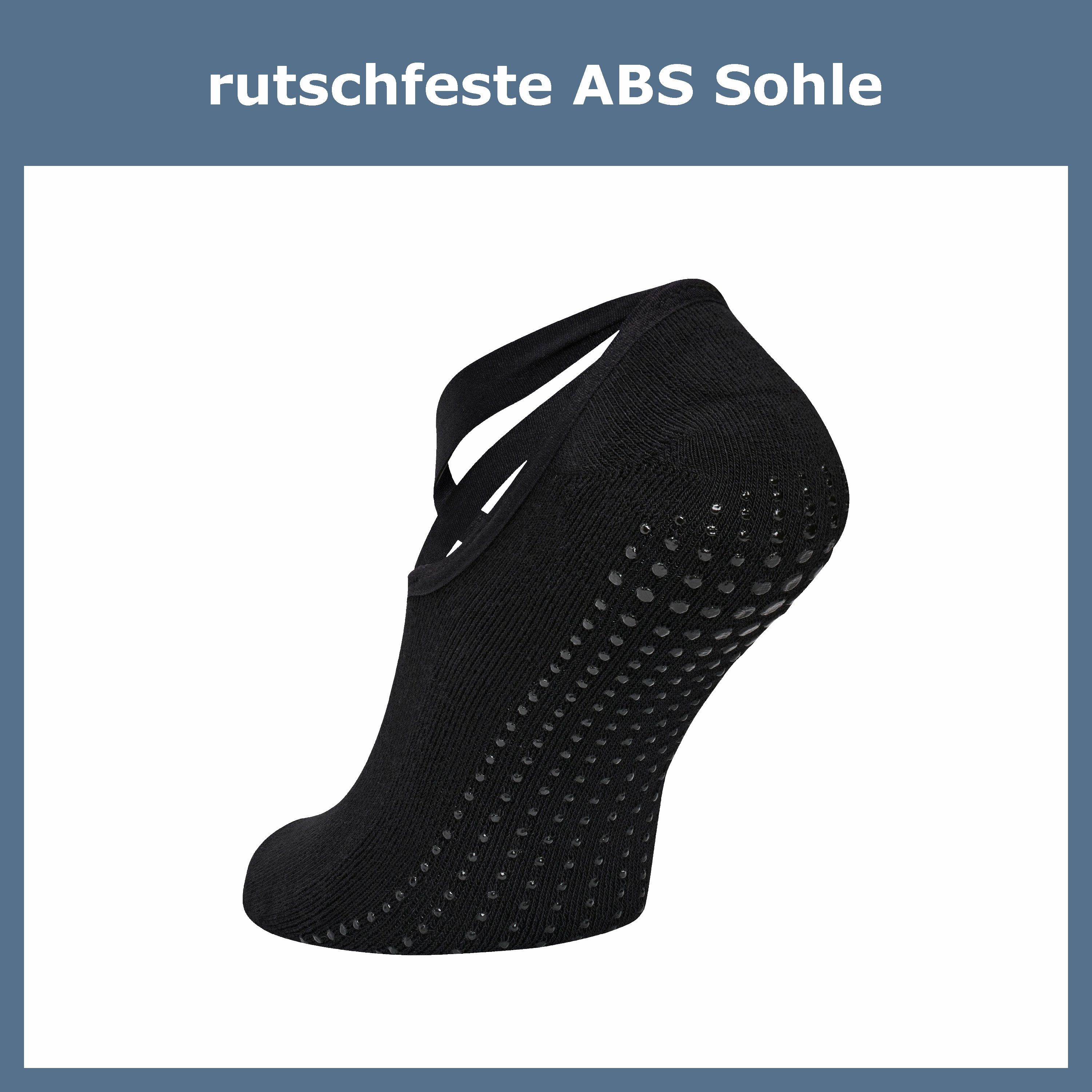 GAWILO Kurzsocken für Yoga & Pilates mit Noppen & Bändchen für Damen (3 Paa günstig online kaufen