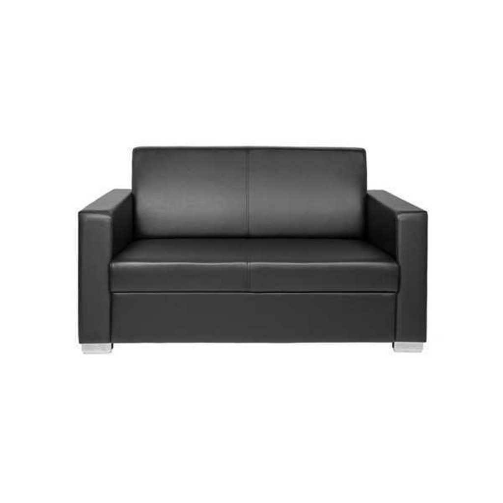 JVmoebel 2-Sitzer Schwarzes Leder Sofa Zweisitzer Couch Lounge 2-Sitzer Moderner, 1 Teile, Made in Europa