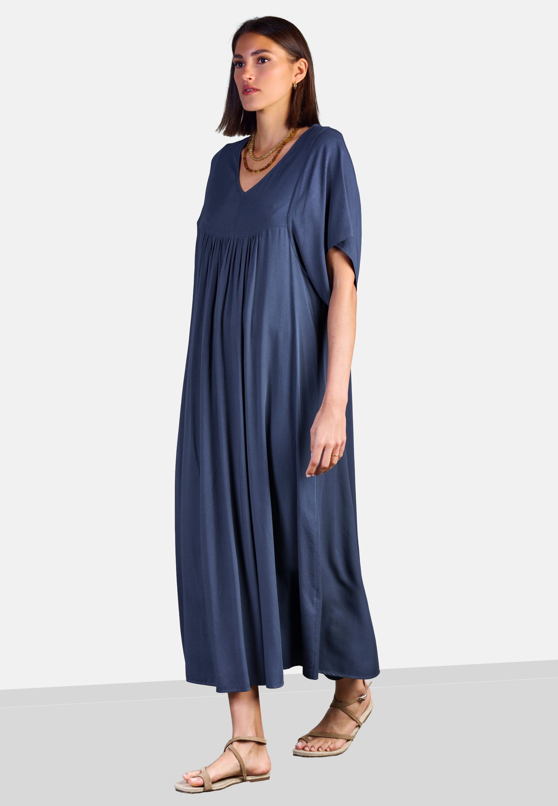 Andijamo-Fashion Maxikleid SOFT LINE Locker geschnittenes Maxikleid mit femininer Raffung