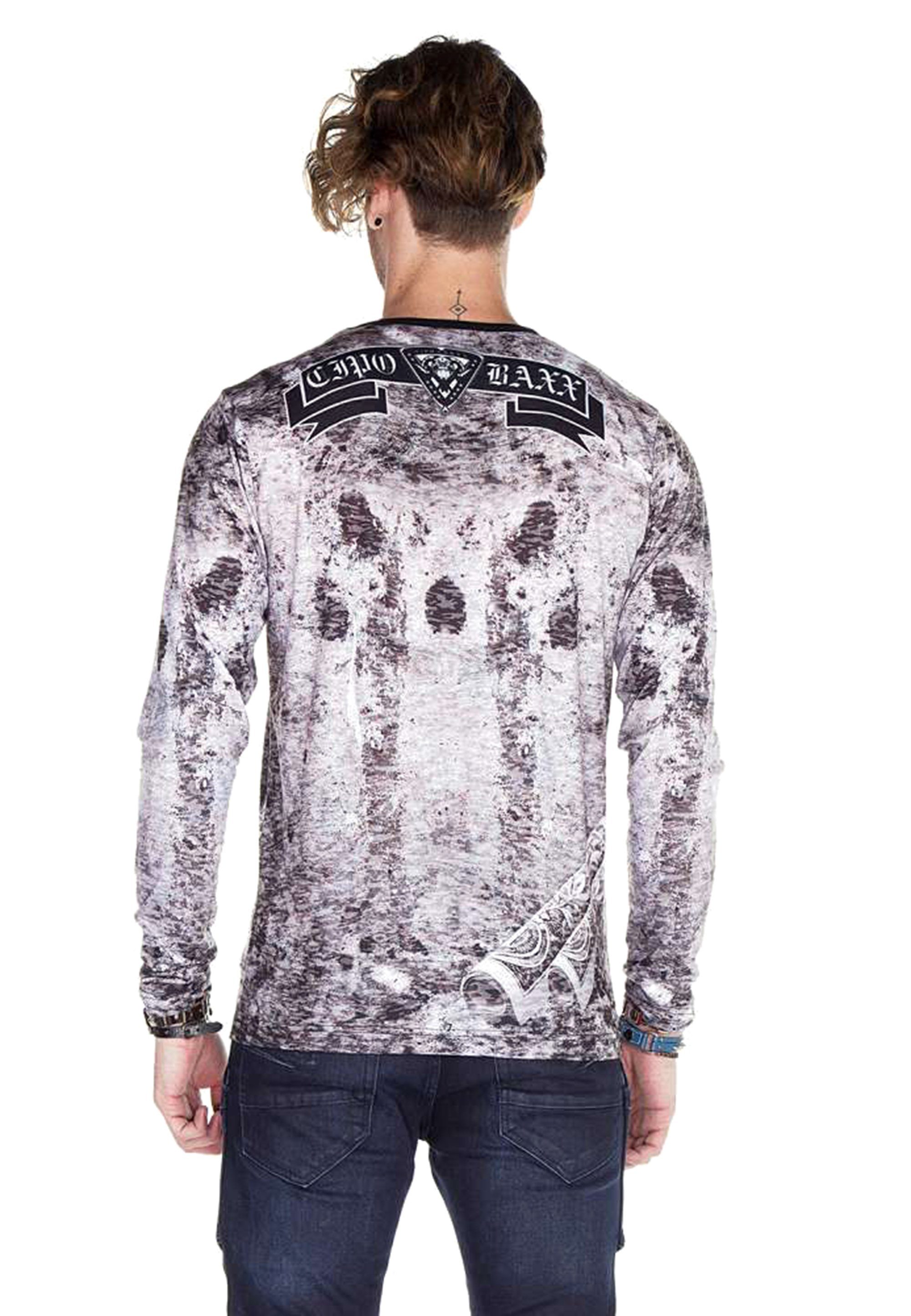 Sweatshirt Allover-Print mit stylischem & Baxx Cipo