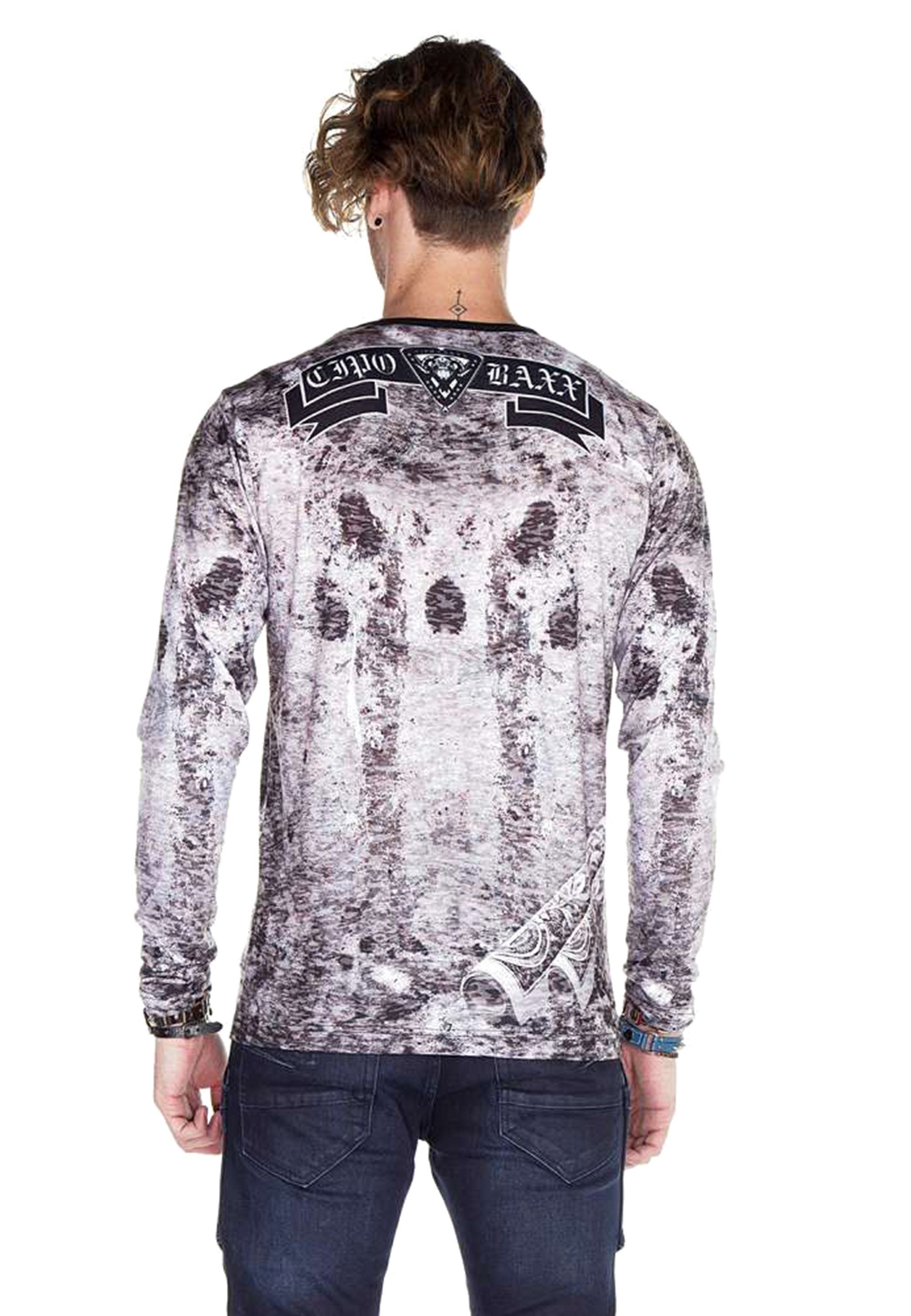 Cipo & stylischem Baxx Sweatshirt mit Allover-Print