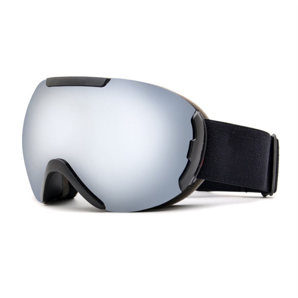 Dekorative Skibrille Winter Skibrille UV-Schutz, Snowboardbrille, sphärischer Schutzbrille, (1-St), UV Schutz, mit praktischer Anti-Beschlag-Beschichtung silber