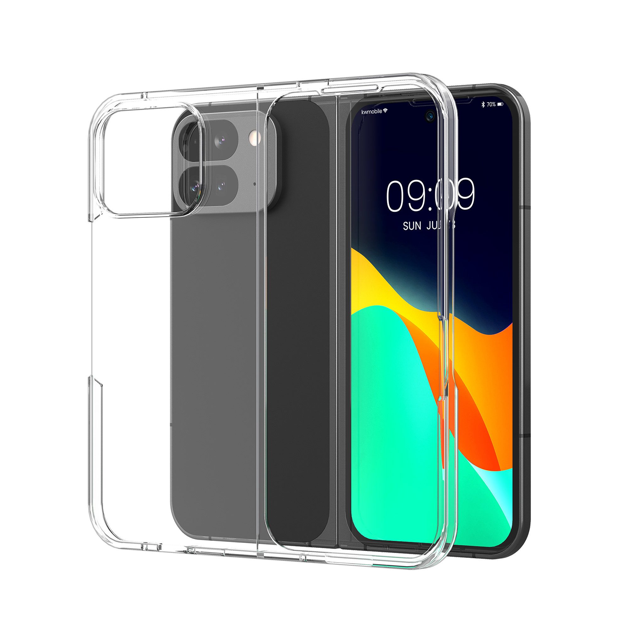 kwmobile Handyhülle Hülle für Google Pixel 9 Pro Fold Case transparent, Faltbare Handyhülle mit Rahmen - Robustes Cover