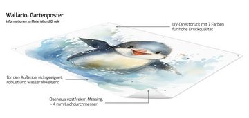 Wallario Sichtschutzzaunmatten Pinguin in Aquarell