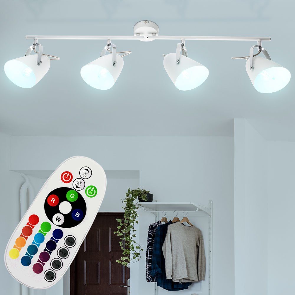 etc-shop LED Deckenleuchte, steuerbar Zimmer Spot Leuchte inklusive, Decken Strahler Ess Farbwechsel, Leuchtmittel Warmweiß, Lampe