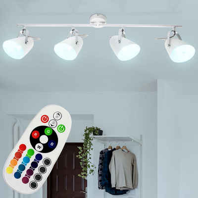 etc-shop LED Deckenleuchte, Leuchtmittel inklusive, Warmweiß, Farbwechsel, Decken Spot Strahler Lampe Ess Zimmer steuerbar Leuchte