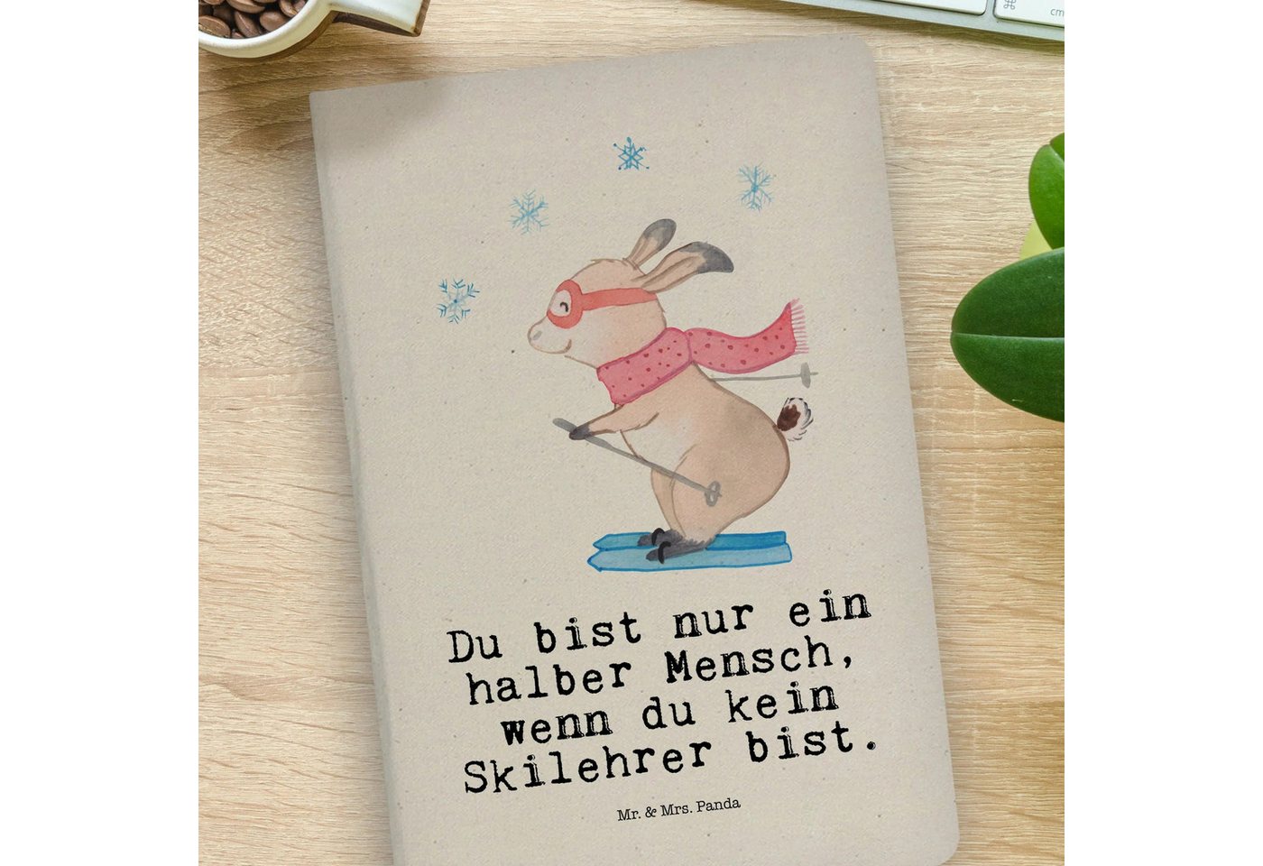 Thumbnail - Mr. & Mrs. Panda Notizbuch Skilehrer Herz - Transparent - Geschenk, Notizbuch Aus Baumwolle, Aus Mr. & Mrs. Panda, Echte...