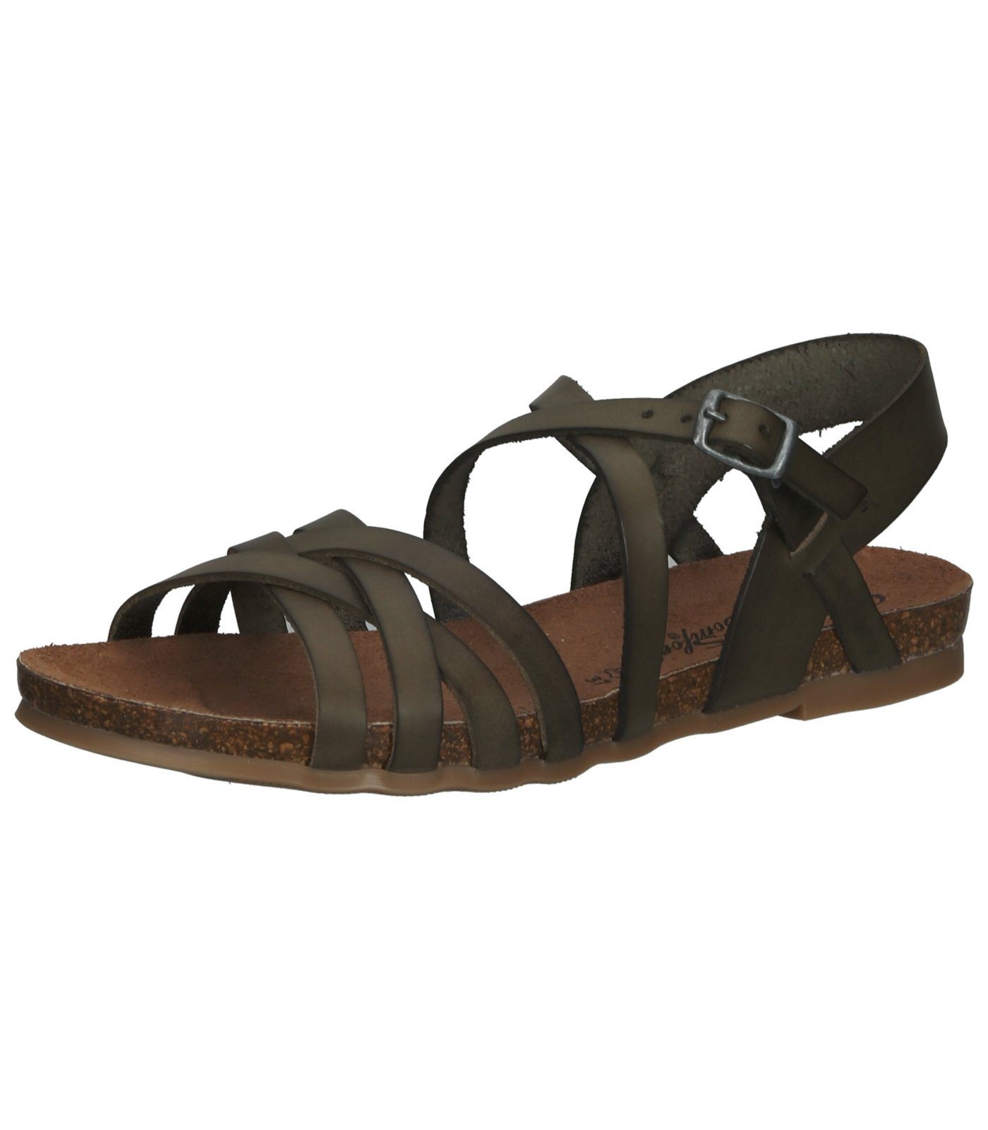 COSMOS Comfort Sandalen Leder Riemchensandalette Grün