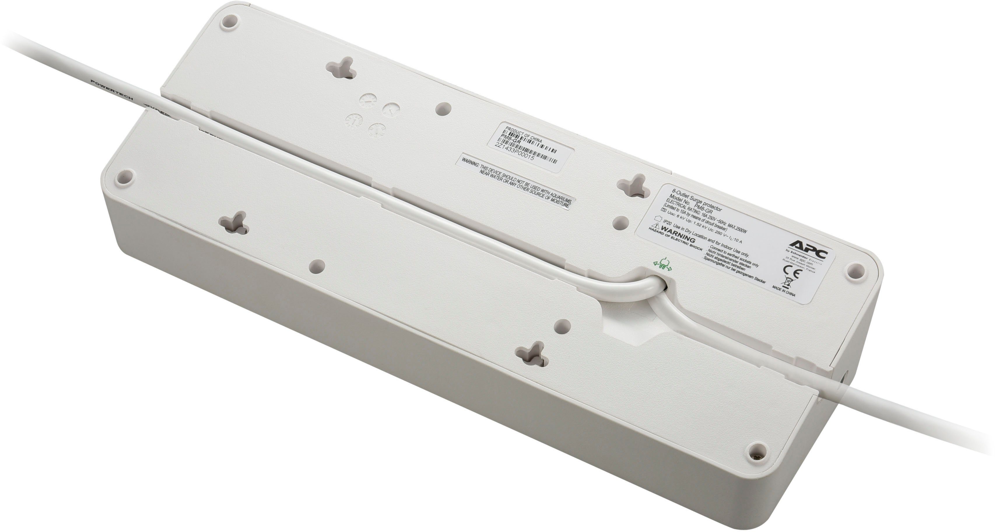 Kabellänge APC m) Ausschalter, 8-fach Essential LED-Statusanzeige, / Steckdosenleiste 2 SurgeArrest (Ein- USB-Anschlüsse,