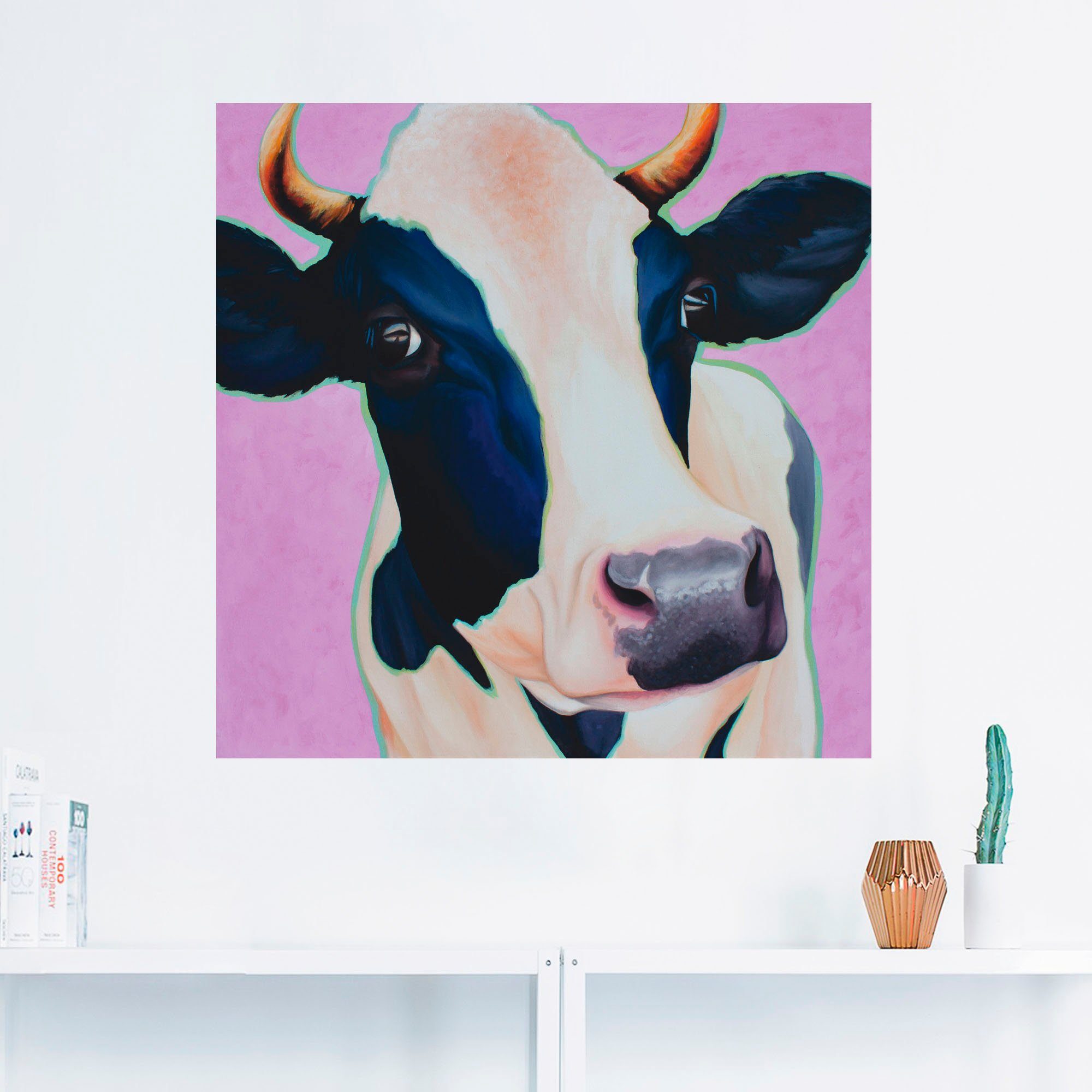 Artland Wandbild Kuh Josefine, oder St), Haustiere Leinwandbild, versch. Wandaufkleber (1 als Größen in Poster