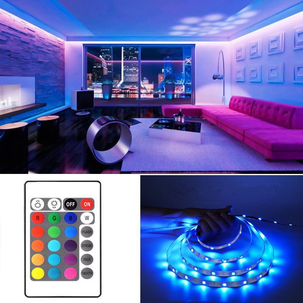 LANOR Stripe LED Lichtleiste,LED-TV-Licht,USB-Schnittstelle,24-Tasten-Fernbedienung