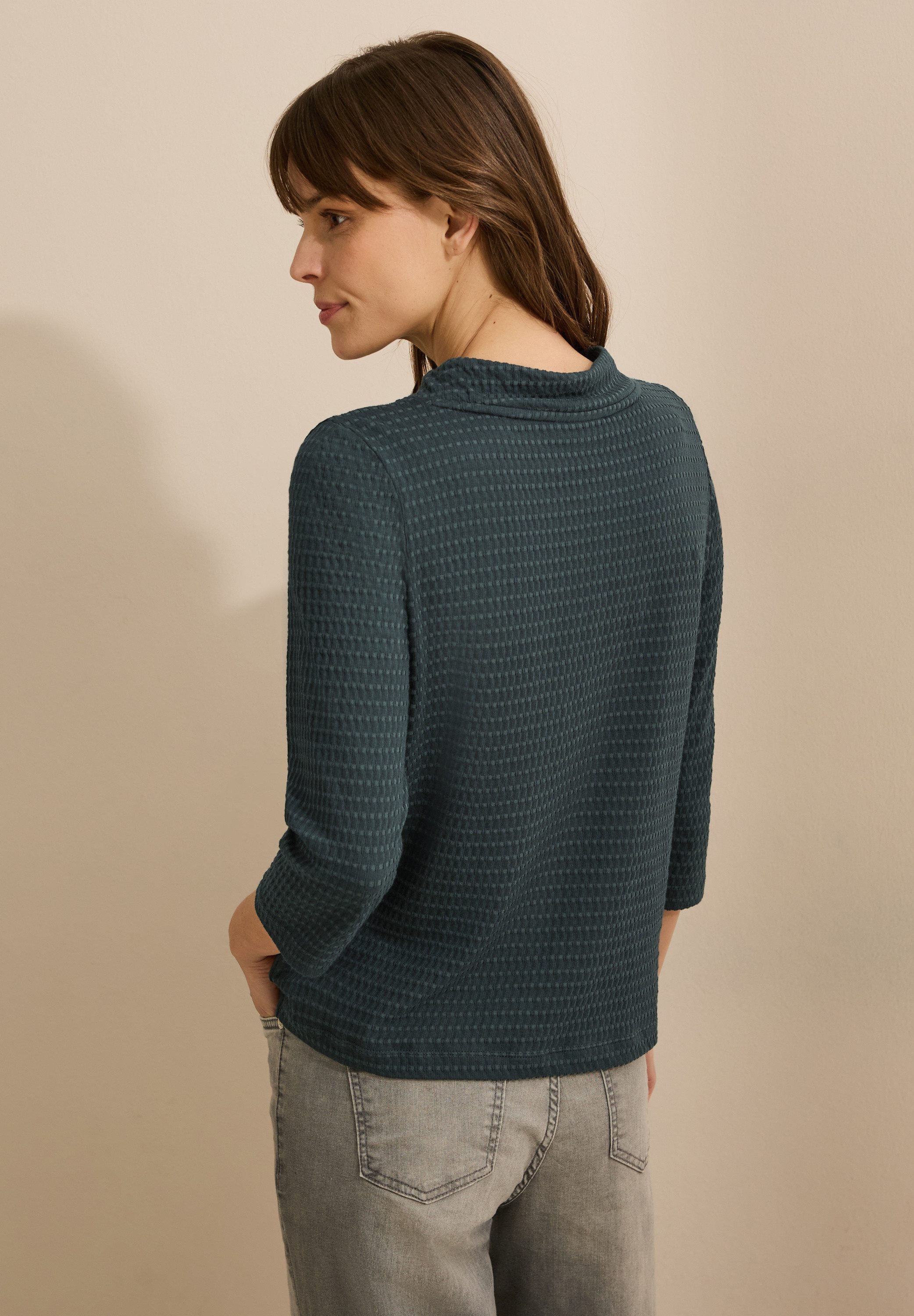 CECIL 3/4-Arm-Shirt mit Struktur Muster günstig online kaufen