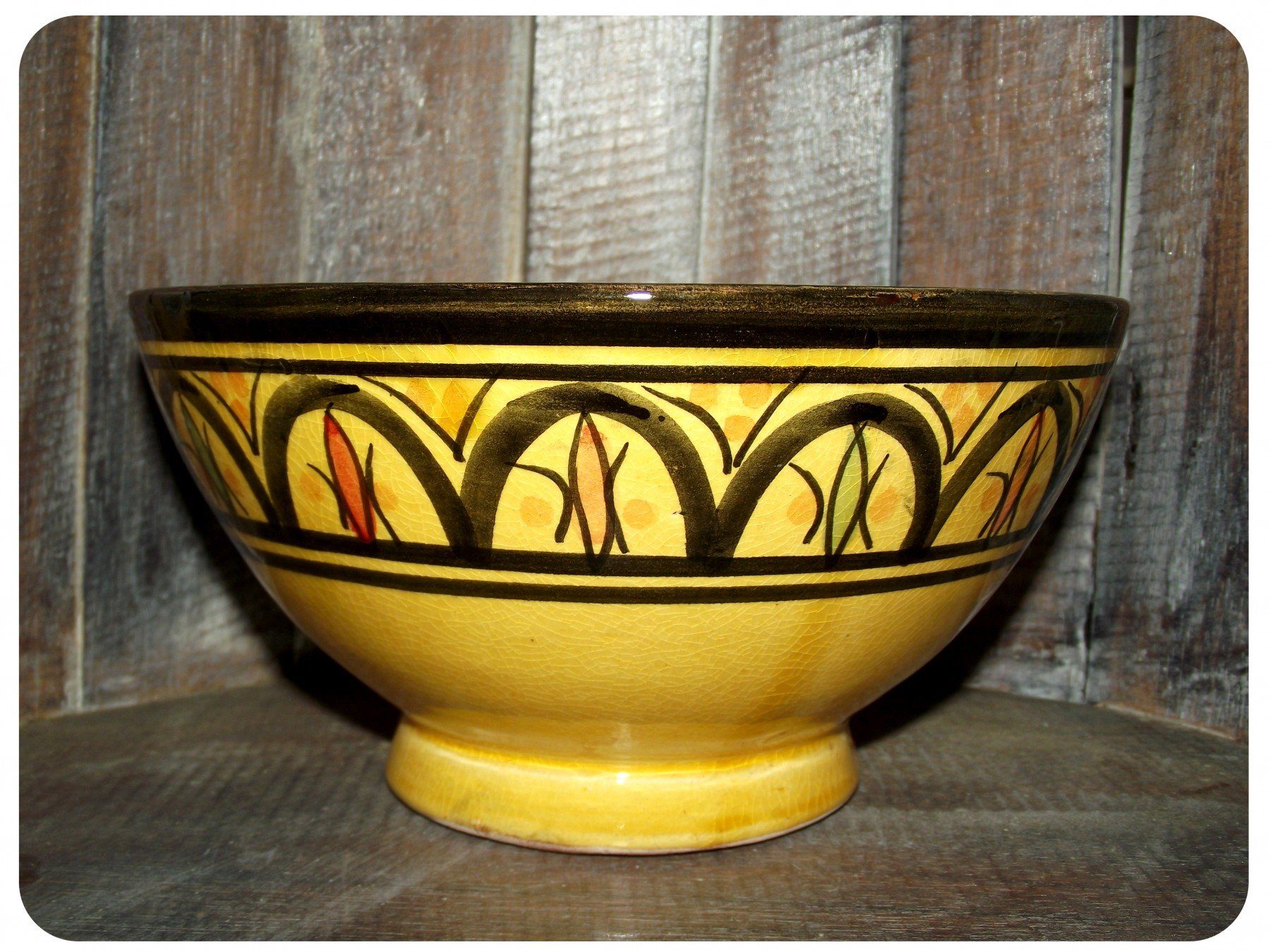 SIMANDRA Schüssel Orientalische marokkanische Keramikschüssel, Keramik, (Mittel, 1-tlg), handarbeit Gelb