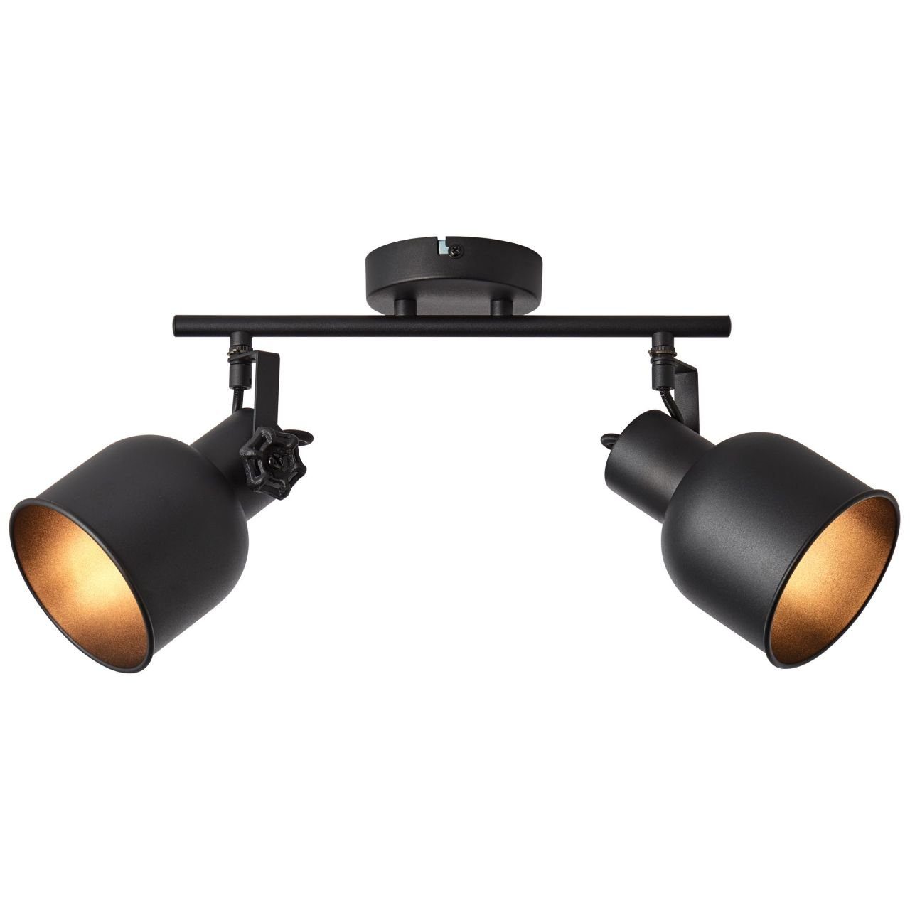 Rolet schwarz, 2x 2flg Spotrohr sand Lampe, D45, Deckenleuchte Rolet, E14, Metall, 18W,Trop Brilliant