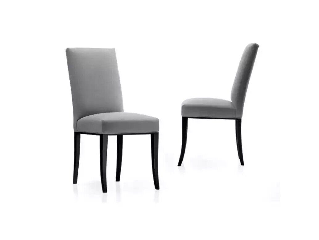 JVmoebel Stuhl Esszimmerstühle Wohnzimmer Stuhl mit Holzbeinen Modern neu Grau Stühle, Made in Italy