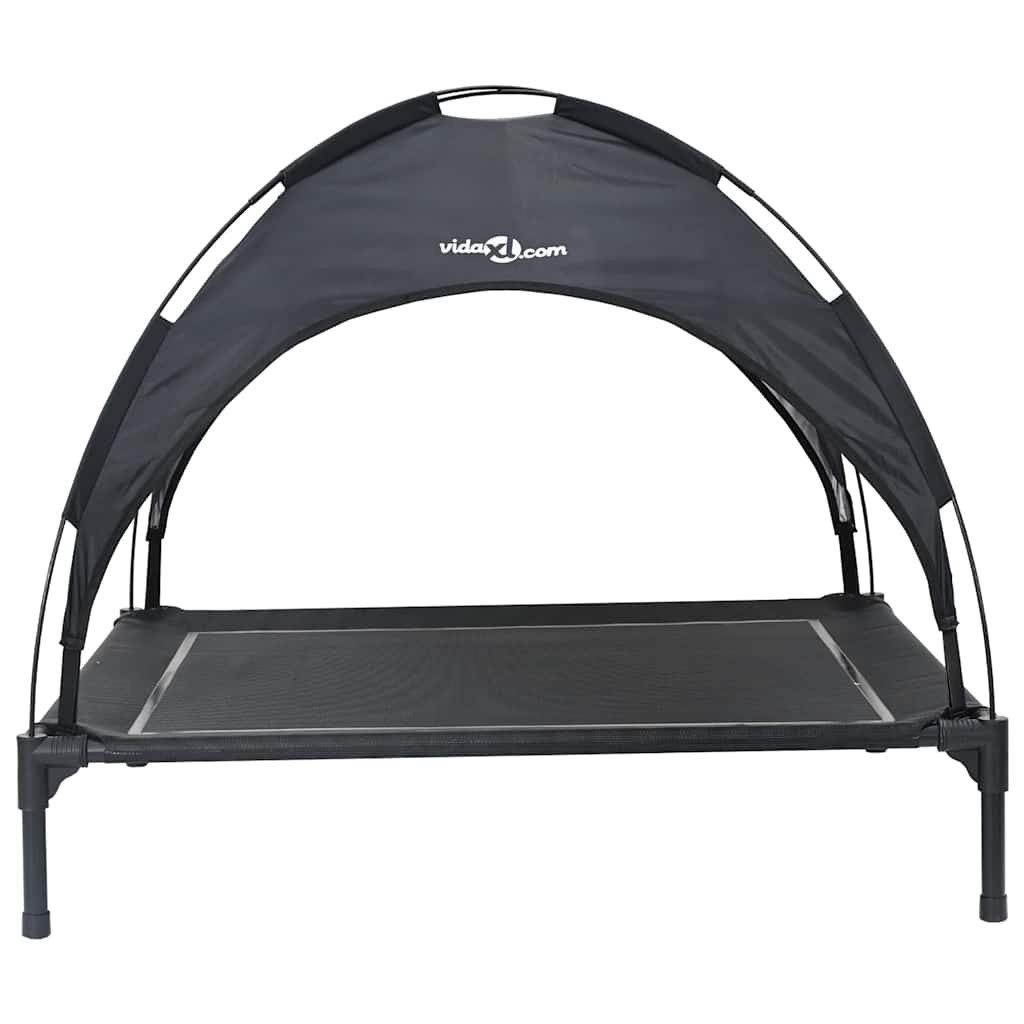 vidaXL Hundekorb 90 x 81 x 80,5 cm erhöhtes Hundebett mit abnehmbarem Dach Schwarz L St
