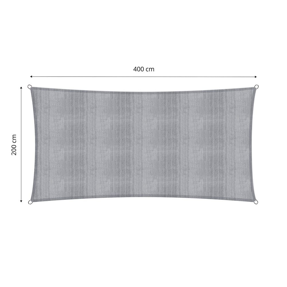 Lumaland Sonnensegel Sonnensegel inkl. Befestigungsseile, Rechteck 2 x 4 m, effektiver Schutz vor UV Strahlen – Bild 3 von 5