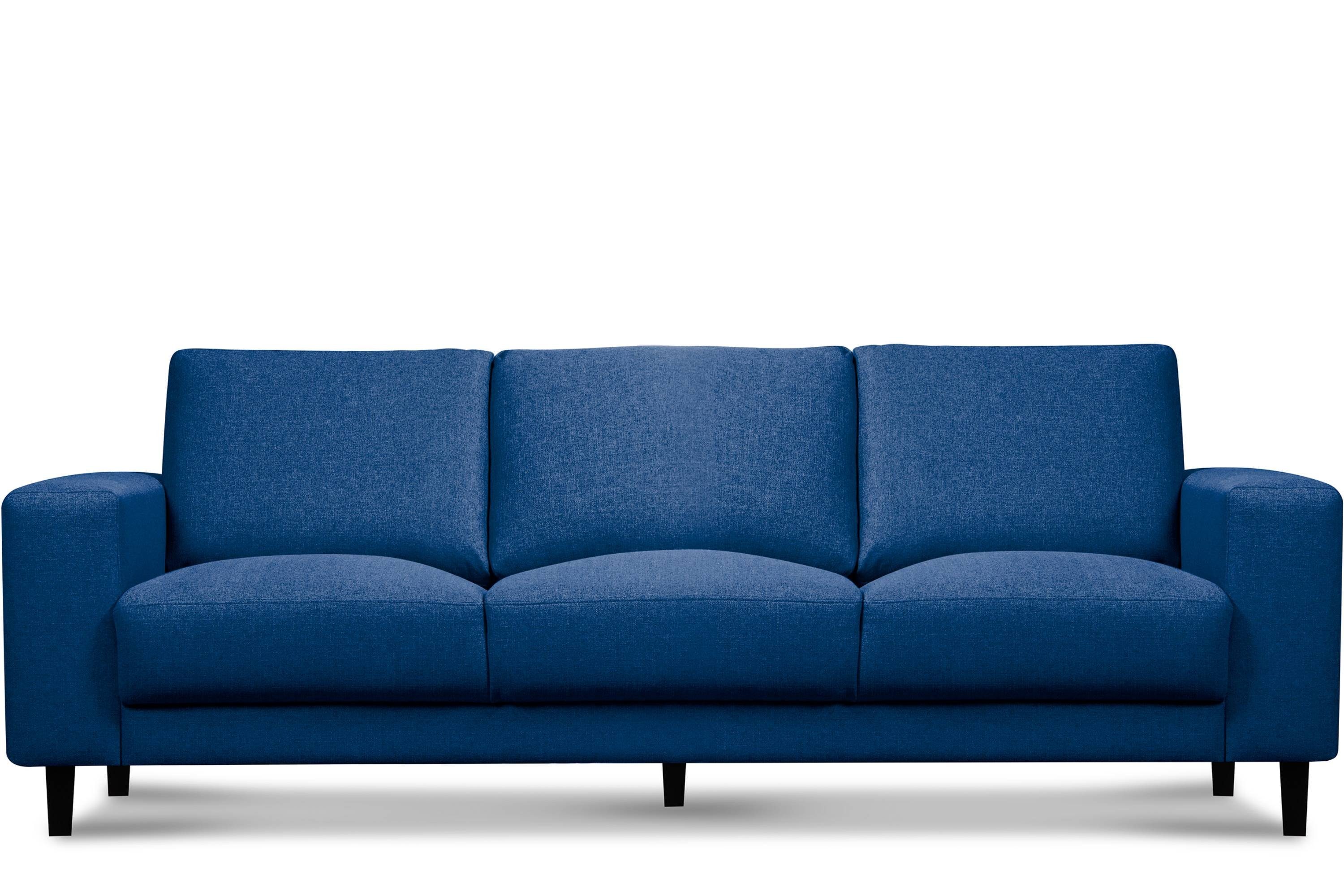 Massivholzbeine, Design blau blau zeitloses 3-Sitzer Konsimo blau | Personen, Sofa ALIO 3 |