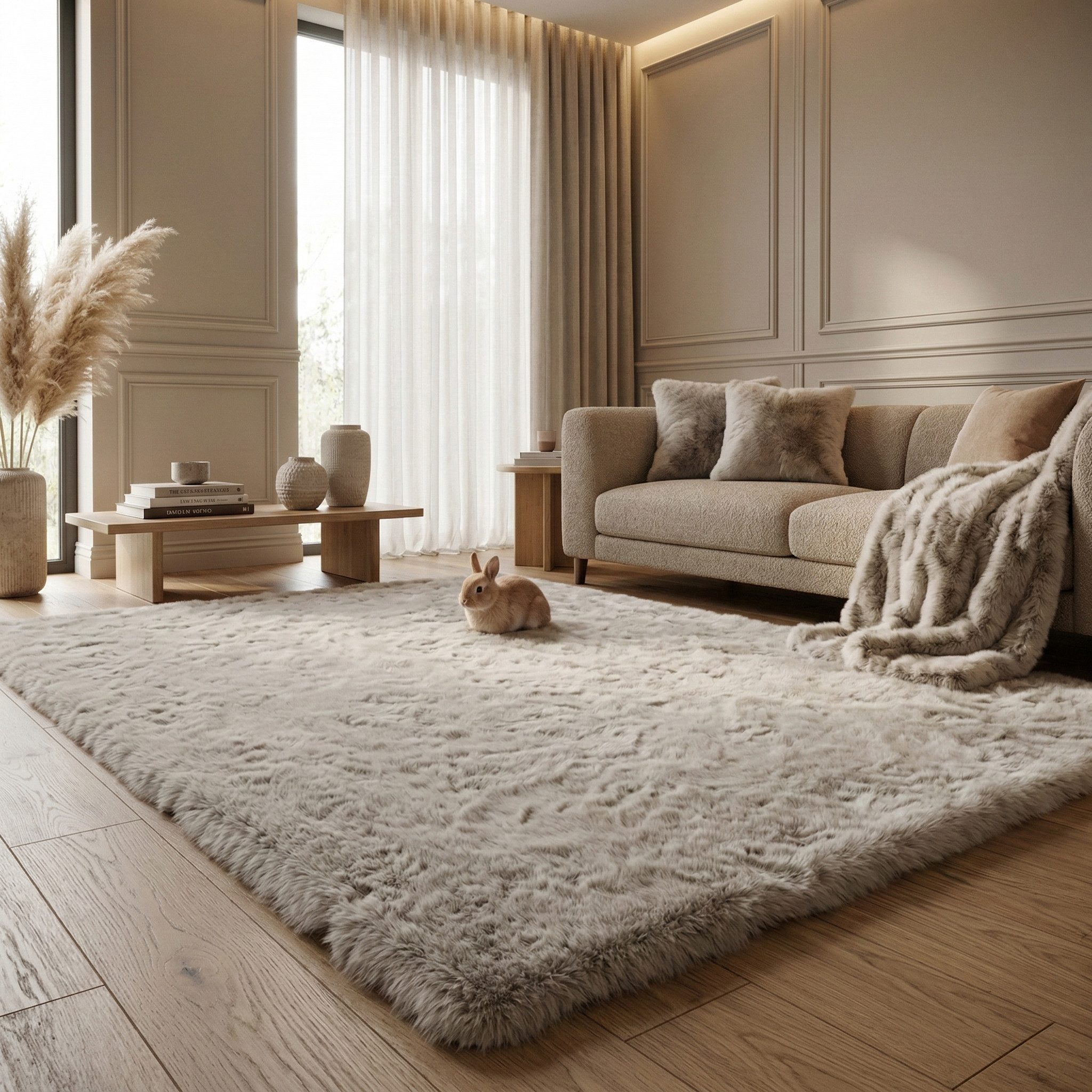 Consilio Concept Fellteppich Teppich Hasenfell Imitat HEAVEN Fell Hochflor rechteckig Höhe: 50 mm – Bild 3 von 4