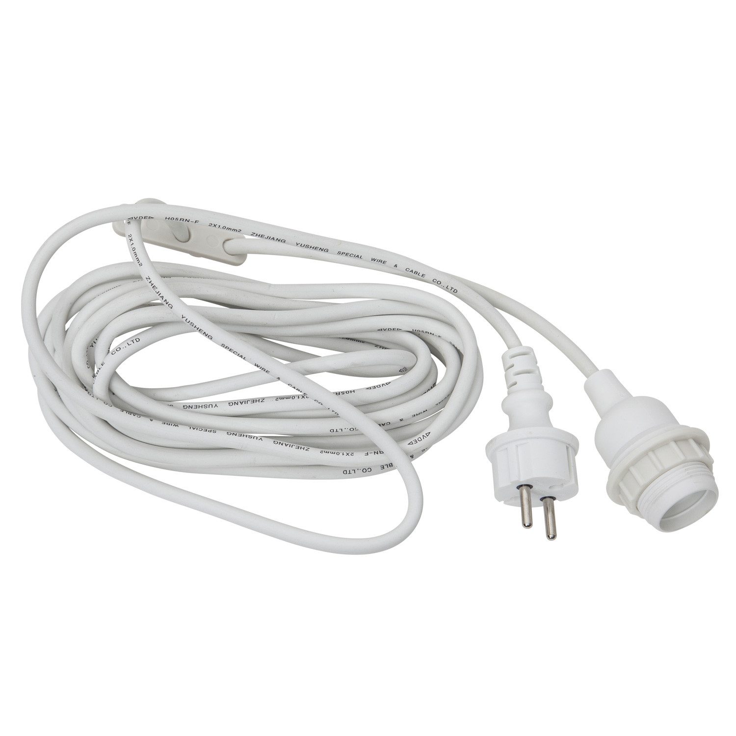 STAR TRADING Hängeleuchte Kabel mit E27 Lampenfassung für Lampenschirme/Hängeleuchten 5m Außen