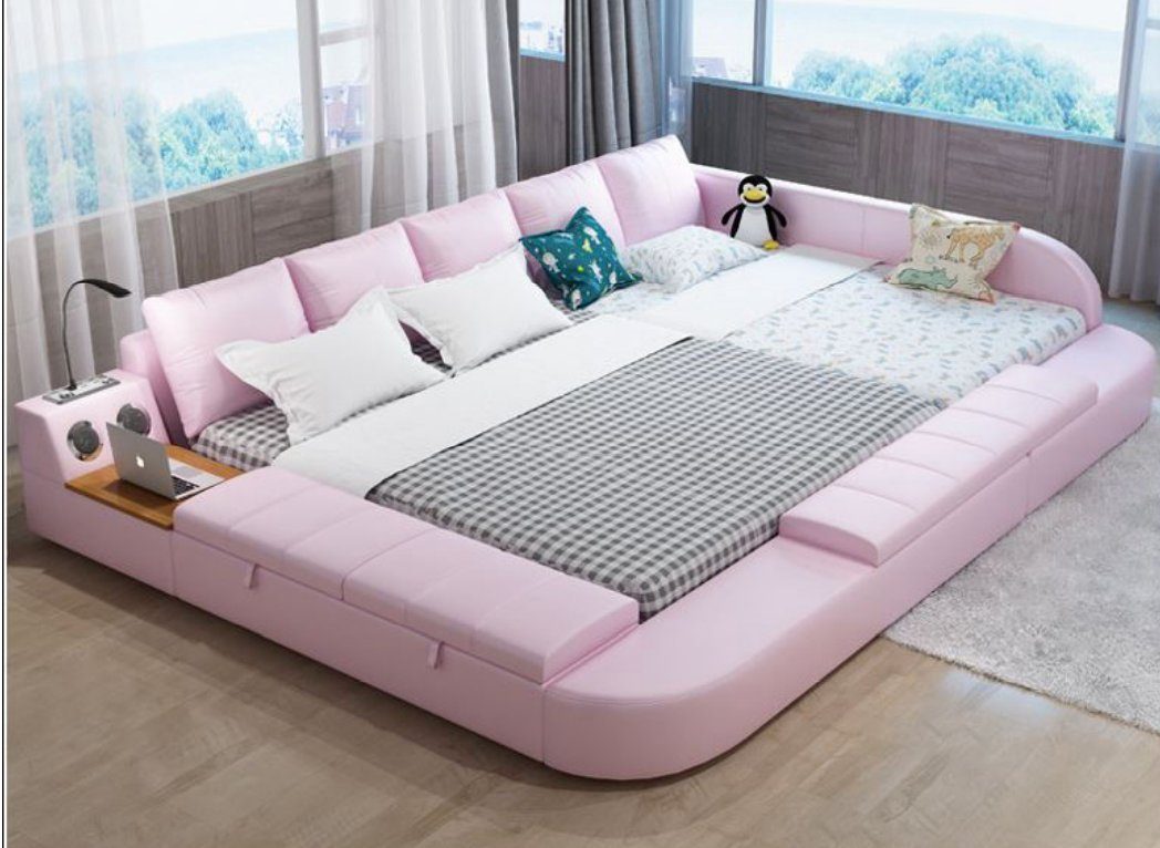 JVmoebel Multimediabett Multifunktionales Sofa in Leder mit USB-Anschluss und Stauraum (1-tlg), Made in Europa