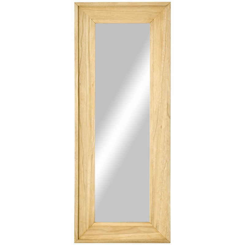 HOMCOM Wandspiegel 150 cm x 60 cm x 4,5 cm Ganzkörperspiegel Spiegelglas Tannenholz (Set, 1-St., 1 x Wandspiegel), Mit Holzrahmen