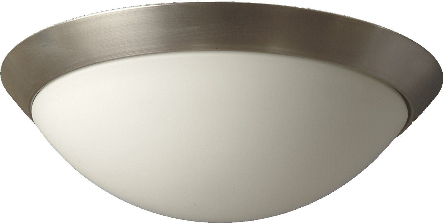 Licht-Erlebnisse Deckenleuchte PLAFONNIERE, LED fest integriert, Warmweiß, Deckenlampe LED Weiß Nickel 2700 K 1250 lm Ø 30 cm Glas Metall