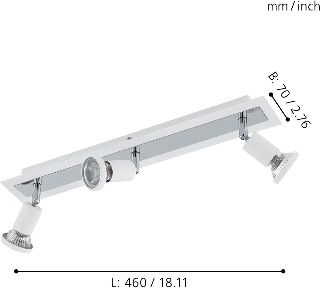 EGLO LED Deckenspots SARRIA, LED wechselbar, Warmweiß, LED Deckenleuchte, L günstig online kaufen