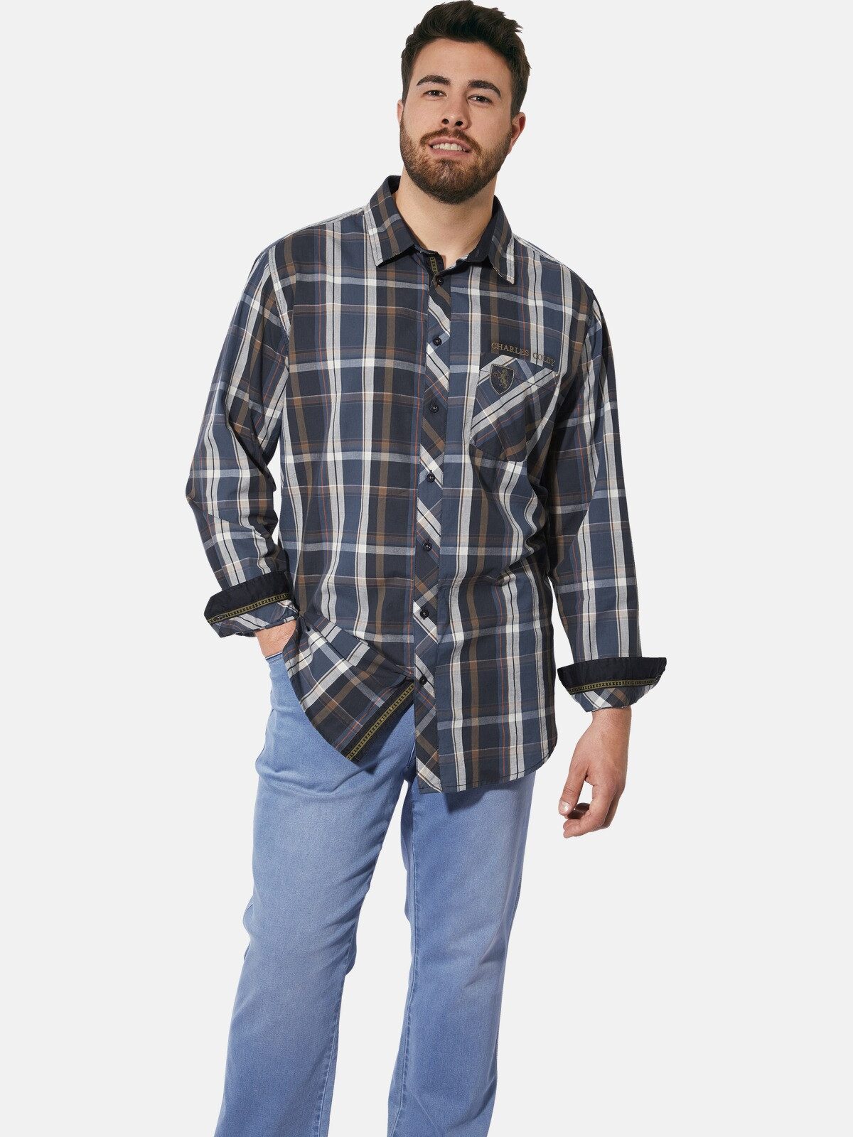 Charles Colby Langarmhemd DUKE THORNEY im Karo-Design günstig online kaufen