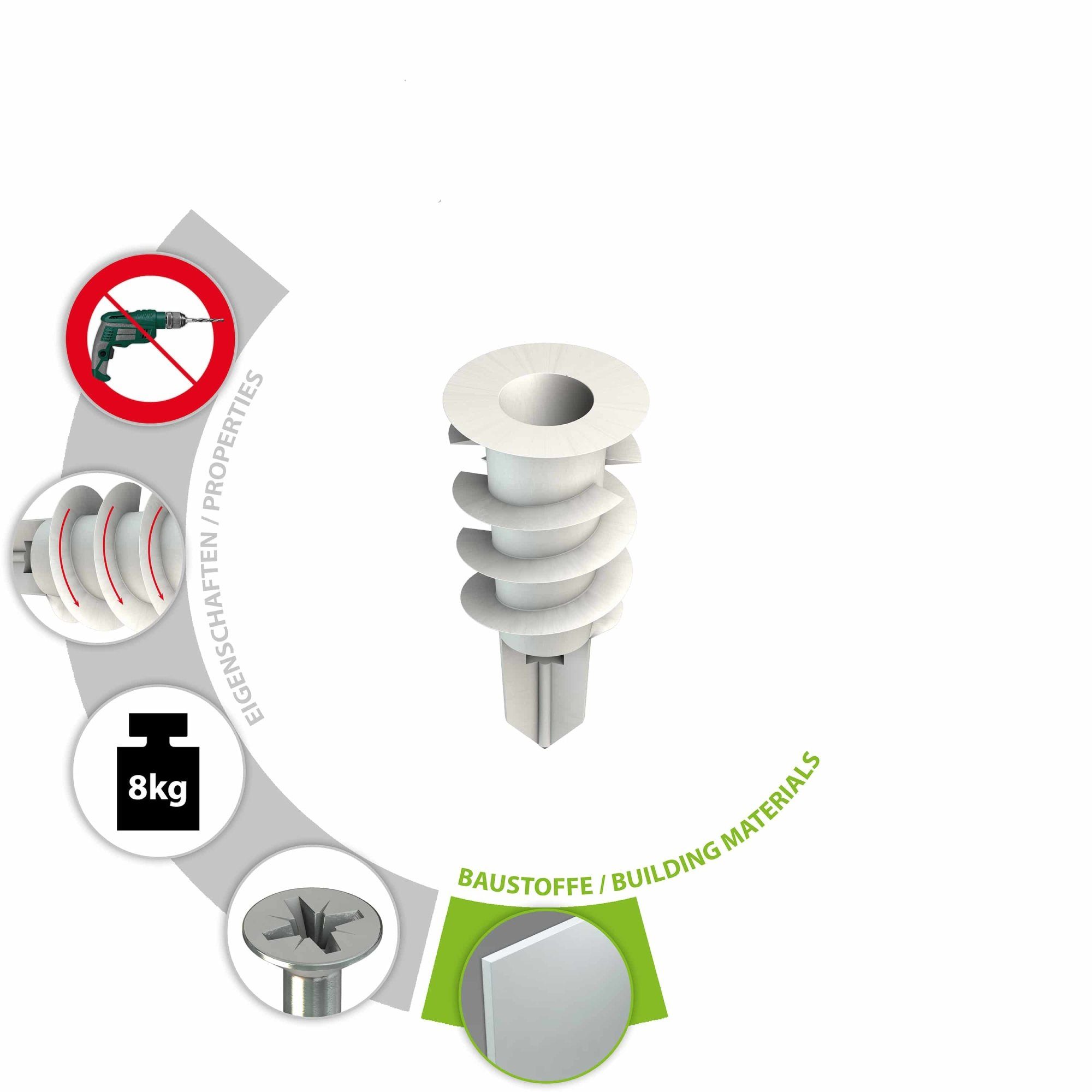 TOX-DÜBEL-TECHNIK Universaldübel, TOX Gipskartondübel Spiral Plus