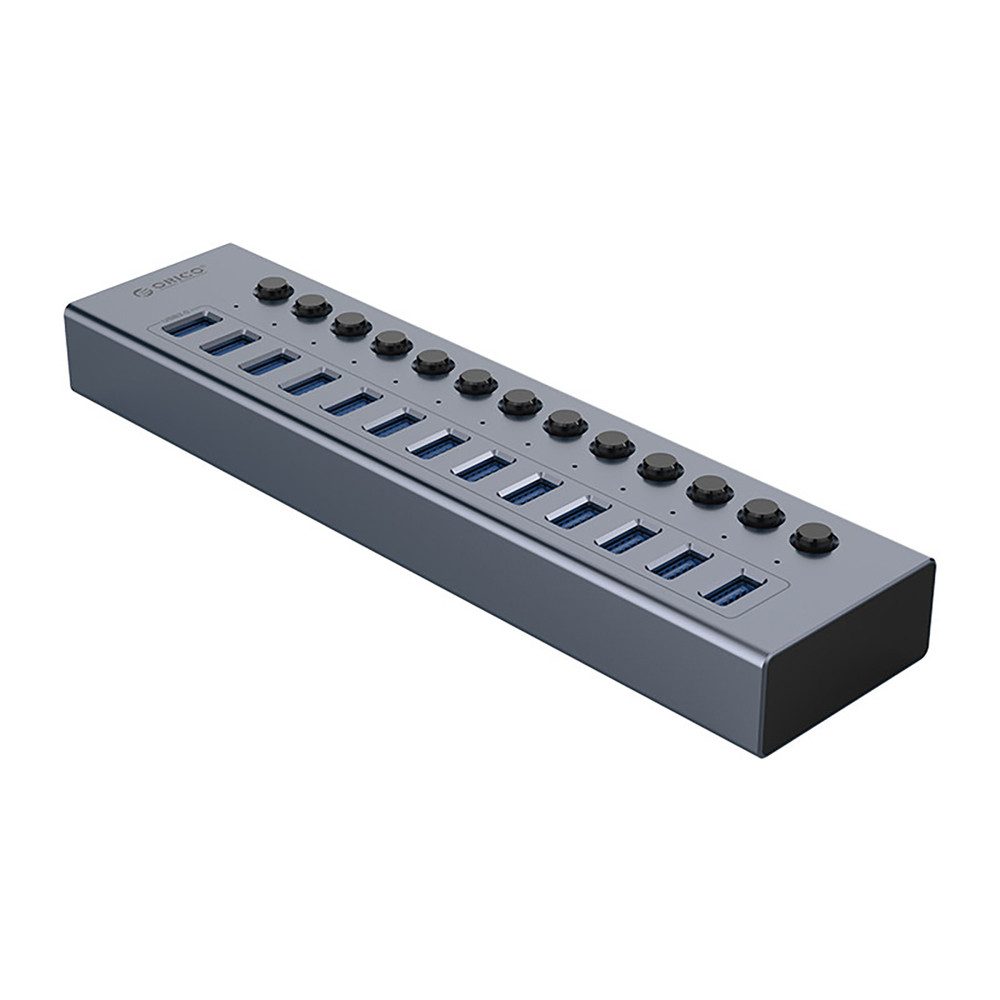 ORICO USB-Hub Verteiler HUB (13-in-1, 13 Ports, USB 3.0, Einzelschalter, Netzteil)