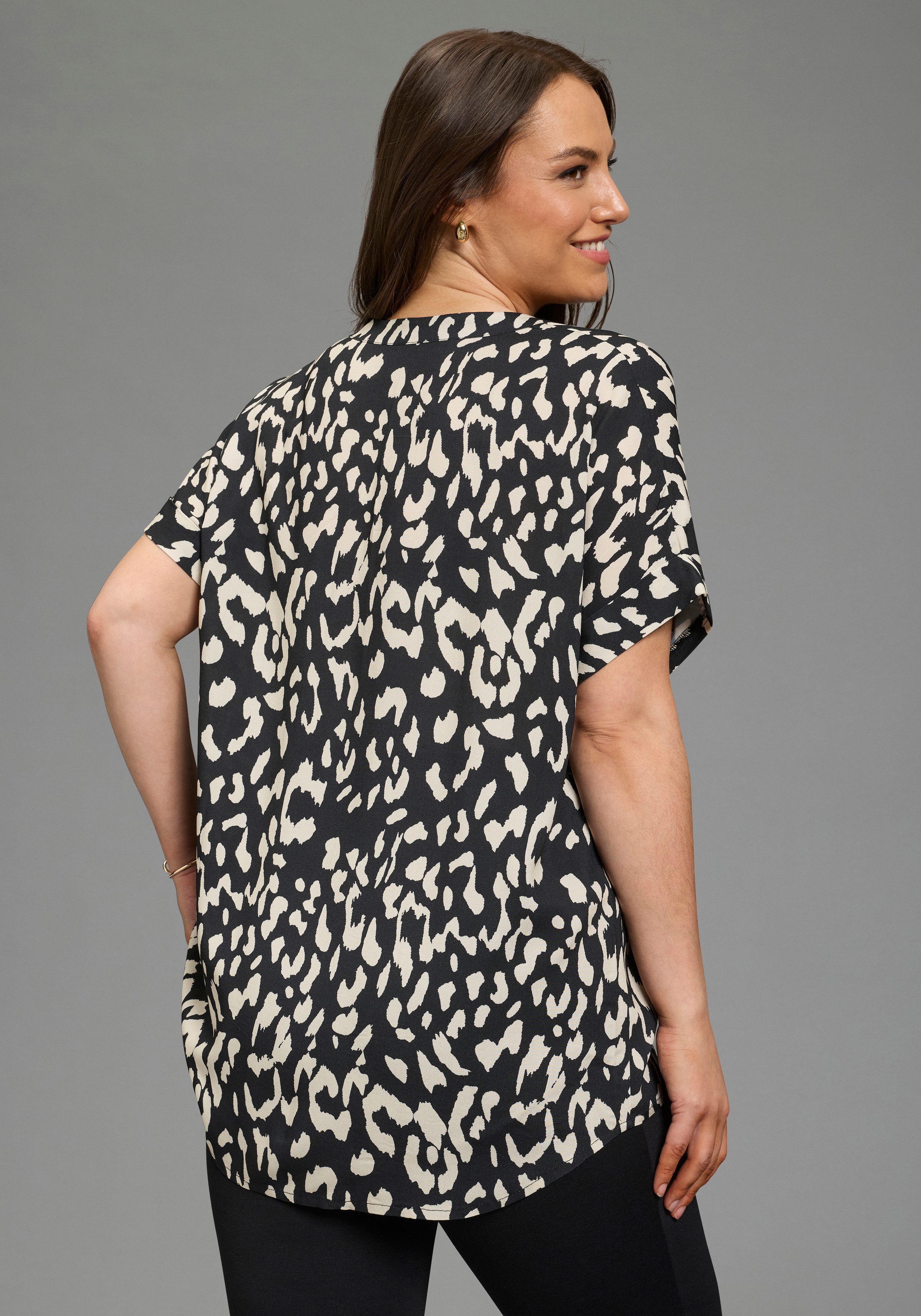 Laura Scott CURVE Longbluse mit modischem Allover-Druck