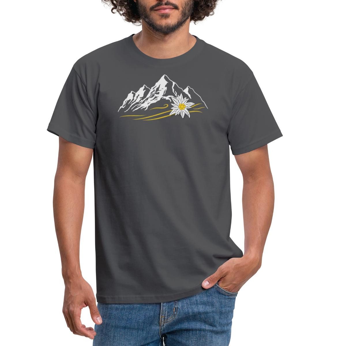 Spreadshirt T-Shirt Berglandschaft Bergliebe Alpen Mit Edelweiß Männer T-Sh günstig online kaufen