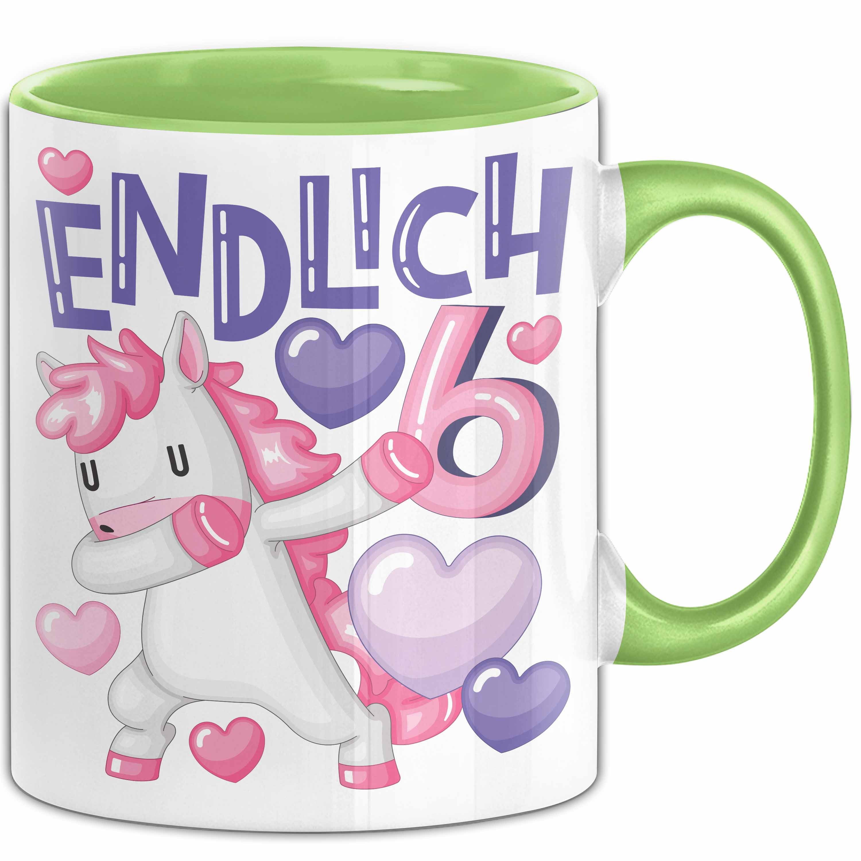 Tasse 6. Geburtstag Geschenk Tasse Becher Mädchen Einhorn Geburtstagsgeschen