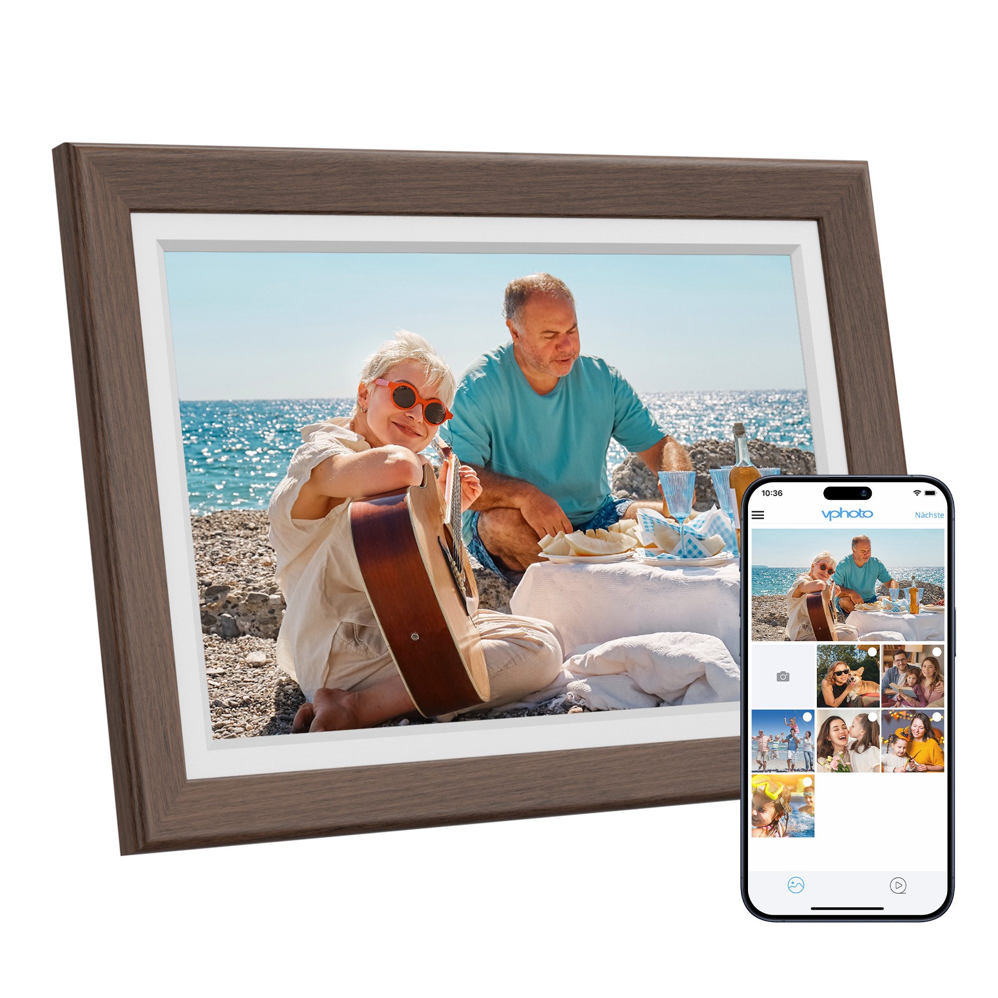 Dragon Touch Classic 10 braun Digitaler Bilderrahmen (25,65 cm/10,1 ", 800 günstig online kaufen