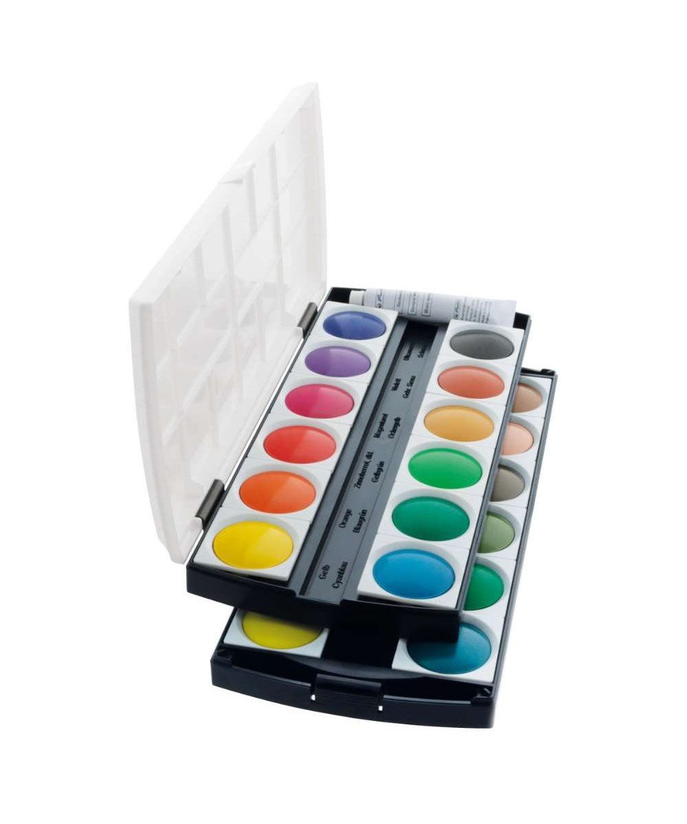 Herlitz Bastelfarbe herlitz ST24 Wasserfarbkasten (24 Farben + Deckweiß), Inhalt: 24 Farben + Deckweiß