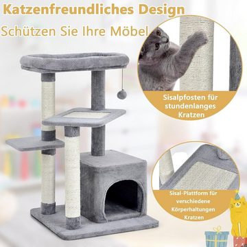 KOMFOTTEU Kratzbaum Katzenbaum, mit Katzenhöhle, 4-stufiges Katzen Aktivitätszentrum