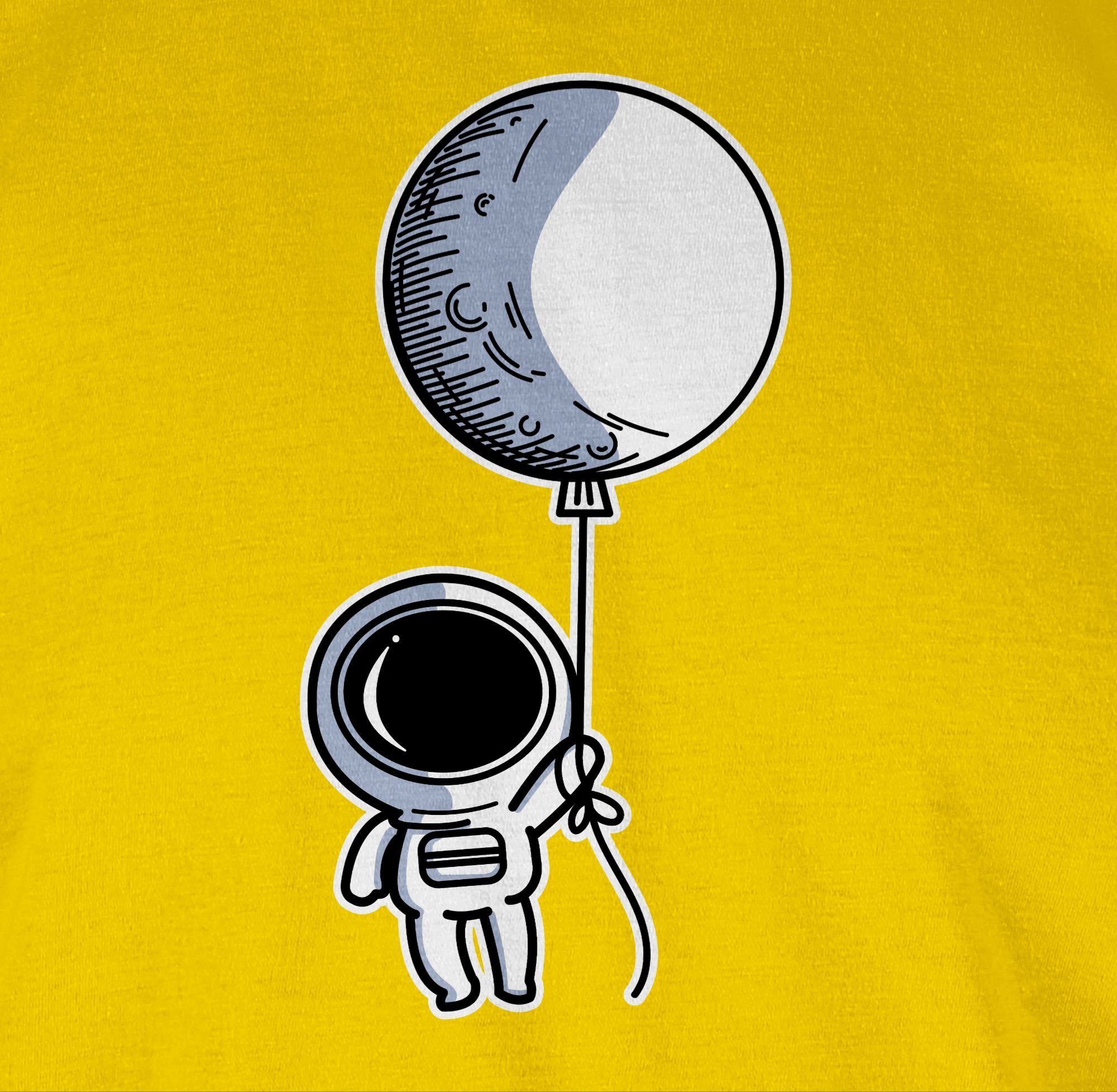Astronaut Geschenke Nerd 02 mit Gelb Shirtracer T-Shirt Luftballon