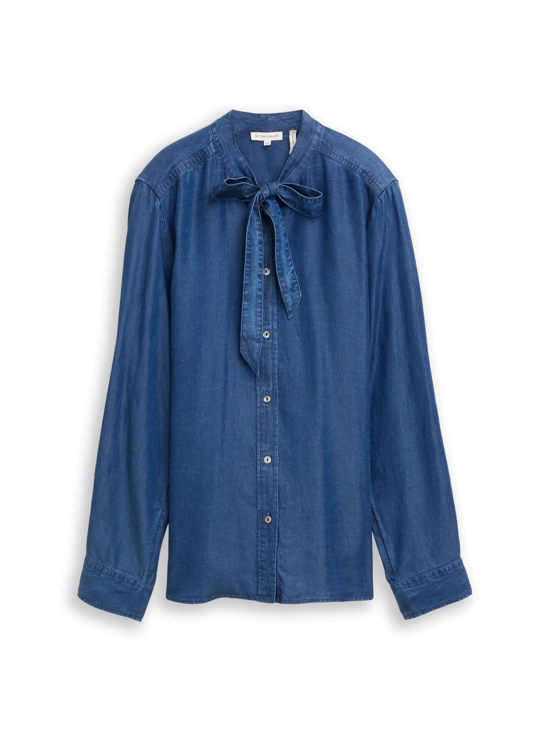 TOM TAILOR Блузкиtop blouse denim look with bow tie