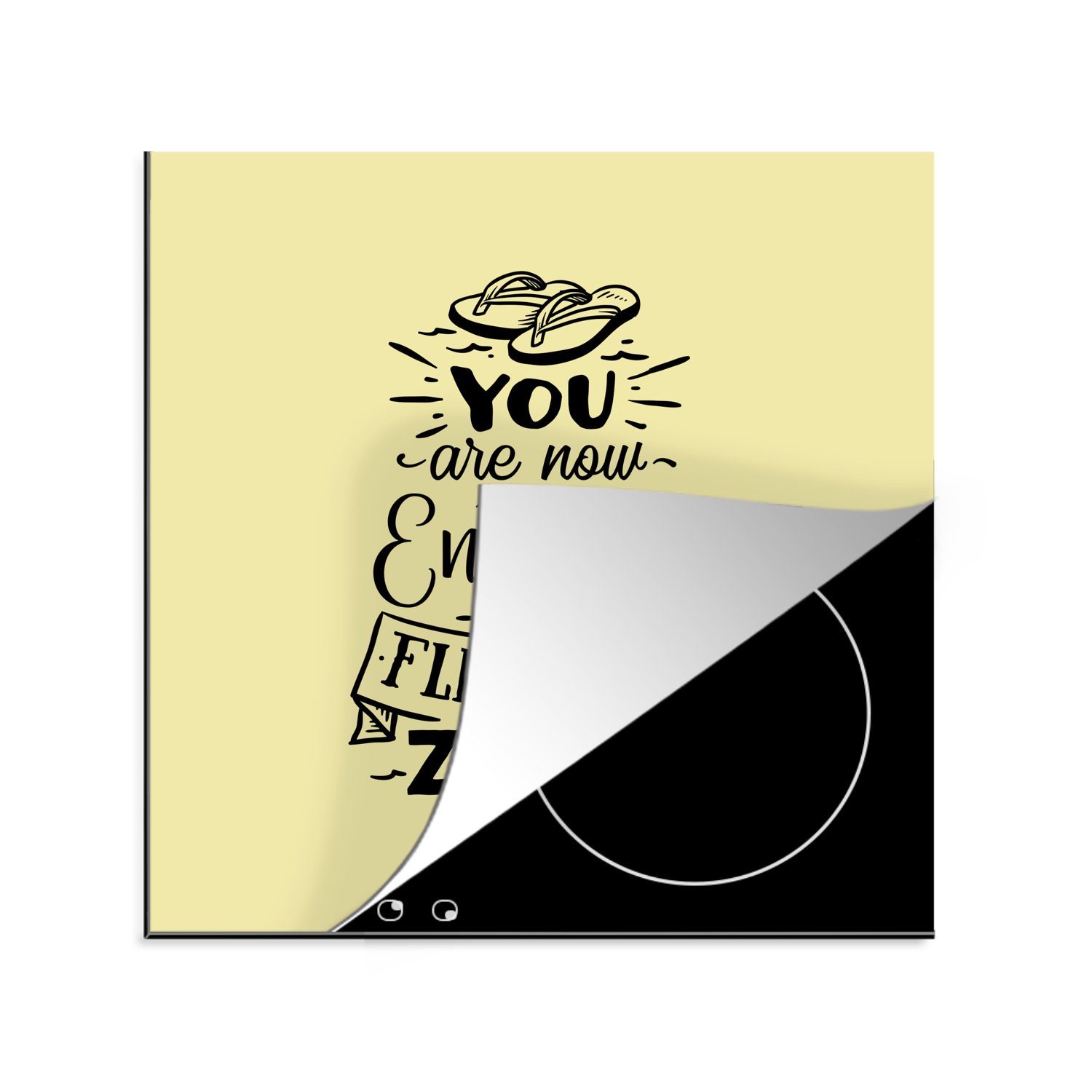MuchoWow Herdblende-/Abdeckplatte Sommer - Sprichwörter - Gelb, Vinyl, (1 tlg), 78x78 cm, Ceranfeldabdeckung, Arbeitsplatte für küche | Herdabdeckplatten