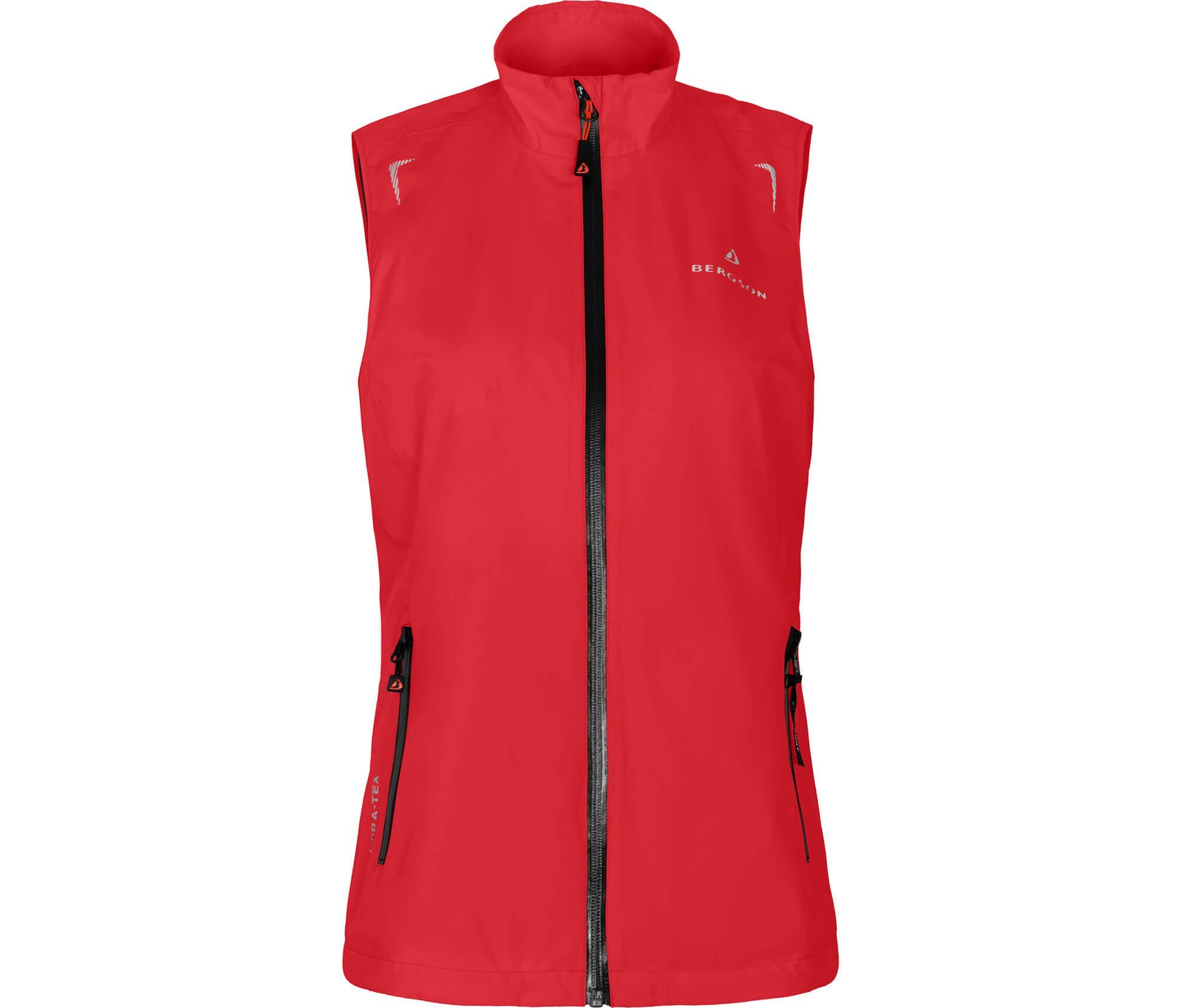 HELLI Weste Damen Bergson 12000 Outdoorjacke Regenweste, Netzfutter, mm Wassersäule, salsarot Normalgrößen