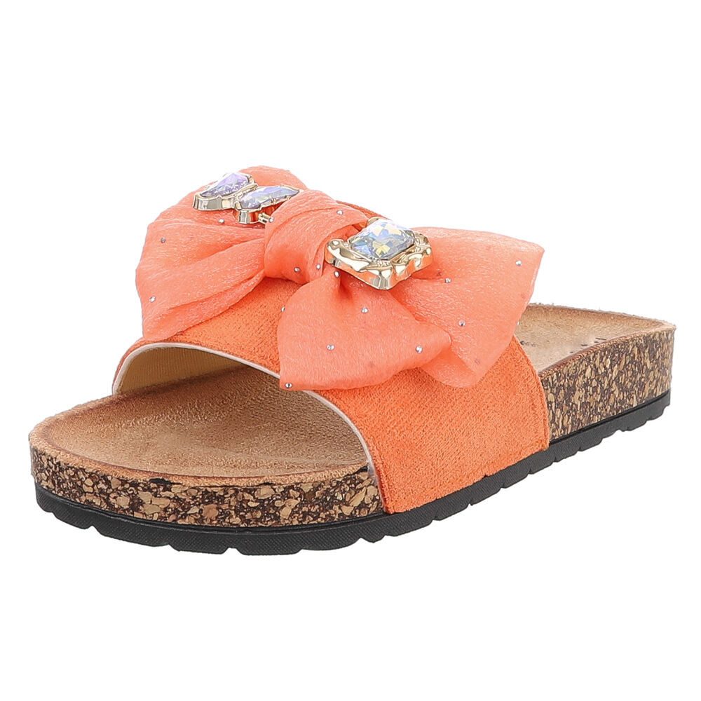 Ital-Design Elegante Damen-Sandalen mit Schleife und Glitzer-Details Pantol günstig online kaufen