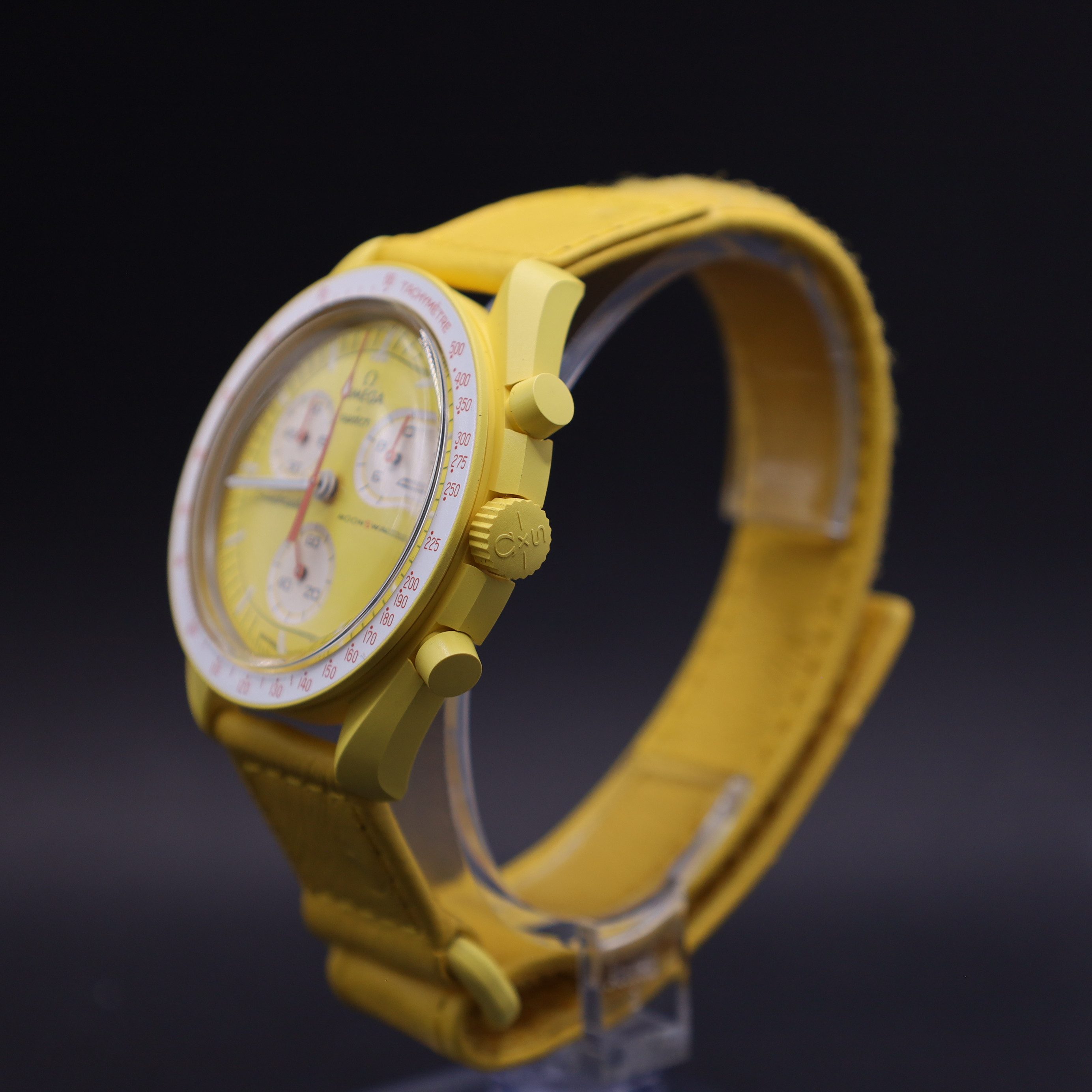 Swatch Chronograph OMEGA x Swatch MoonSwatch Mission to the Sun Straußenleder SO33J100C, (1-tlg)