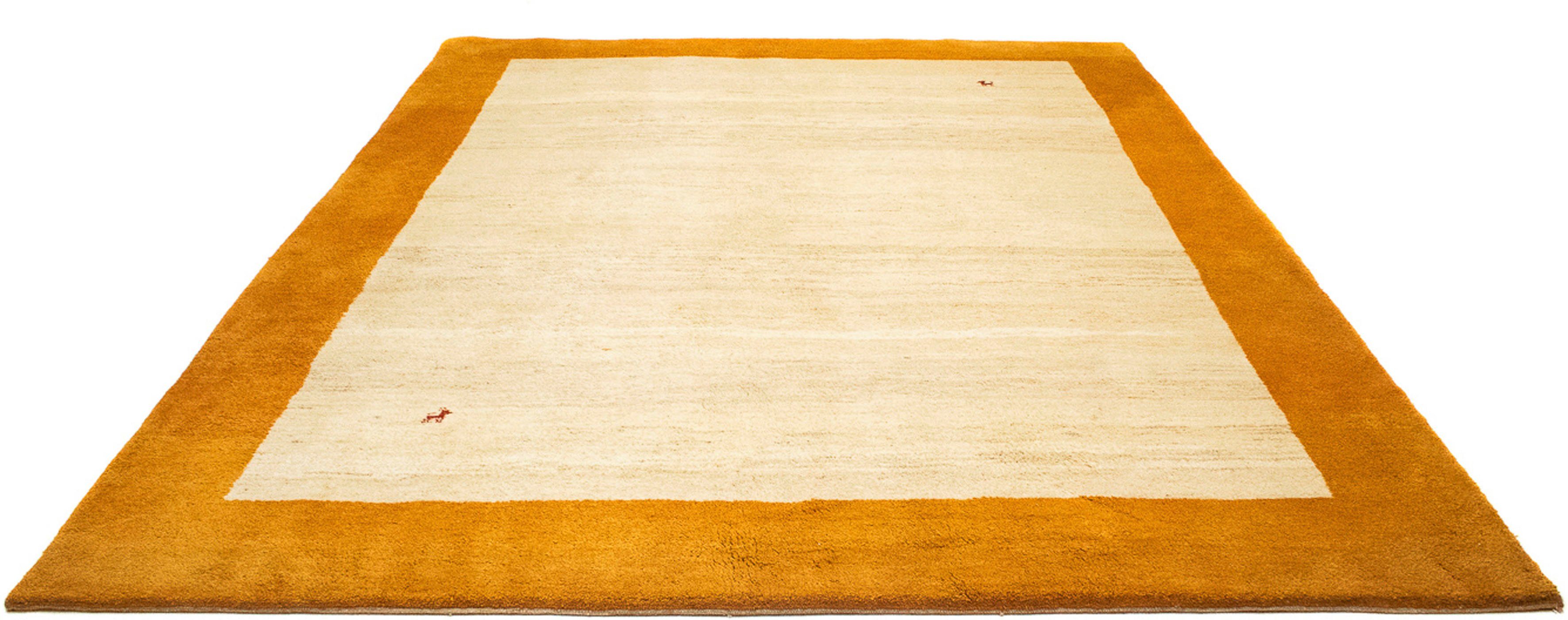 Wollteppich Gabbeh - Perser - 338 x 250 cm - beige, morgenland, rechteckig, Höhe: 18 mm, Wohnzimmer, Handgeknüpft, Einzelstück mit Zertifikat | Kurzflor-Teppiche