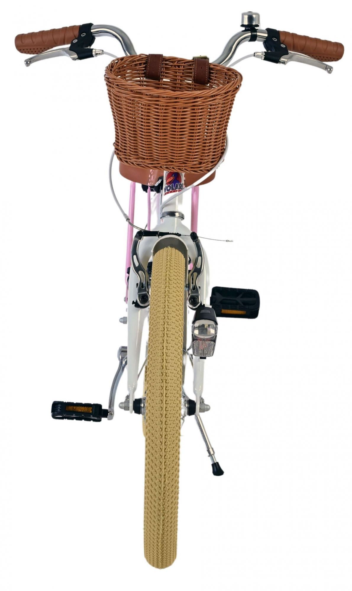 Volare Kinderfahrrad Volare Blossom Kinderfahrrad für Mädchen - 20 Zoll – Weiß, Korb für kleine Gegenstände, geschlossener Kettenschutz