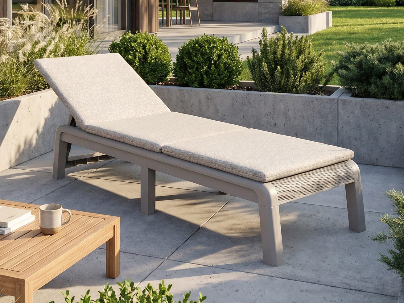 Beautysofa Gartenliege TITAN, klappbare Konstruktion, Sonnenliege für Garten Terrasse Balkon, 4-fach verstellbare Rückenlehne