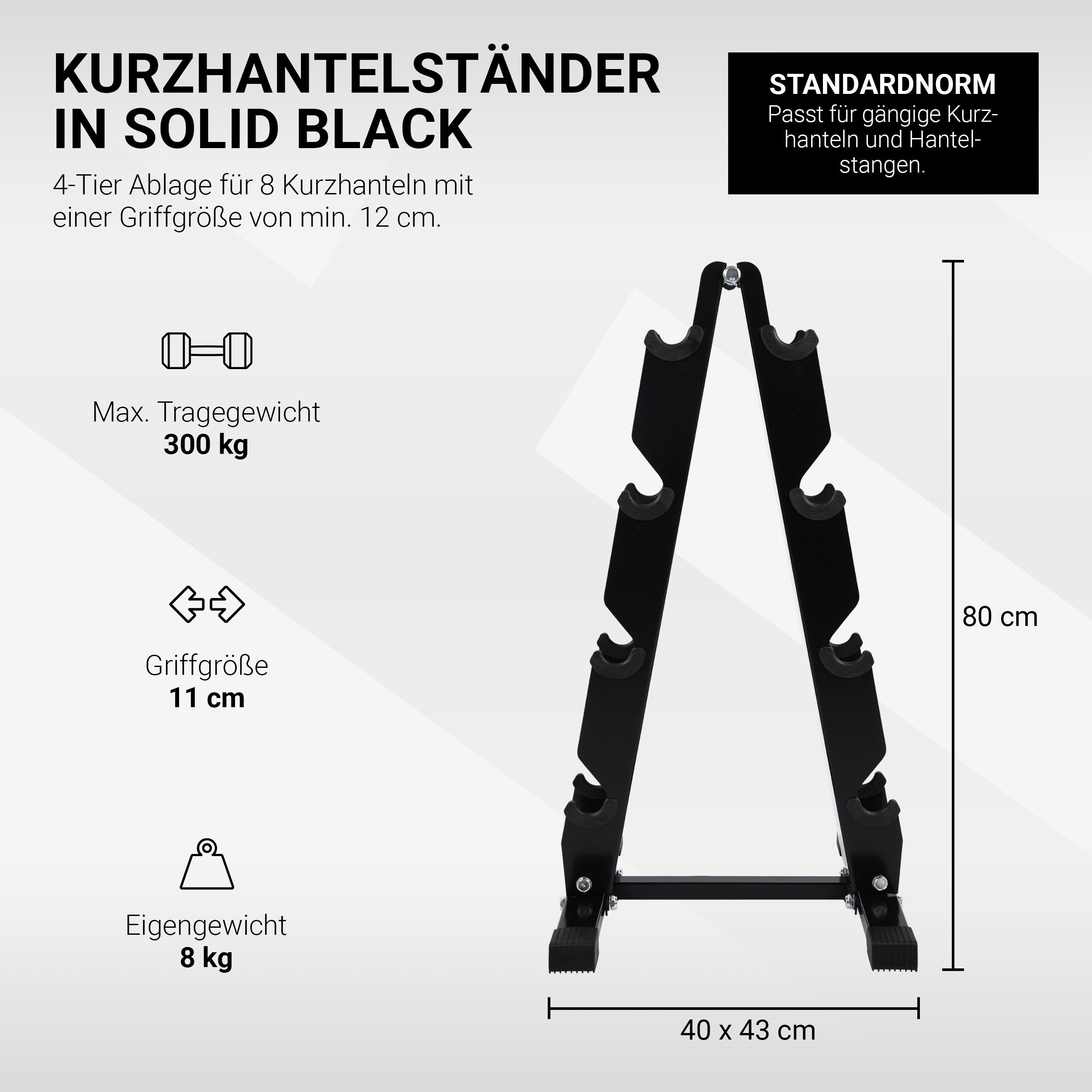 Rack MSports® mit Belastbarkeit Hantelablage 300kg Hantelständer Kurzhantel
