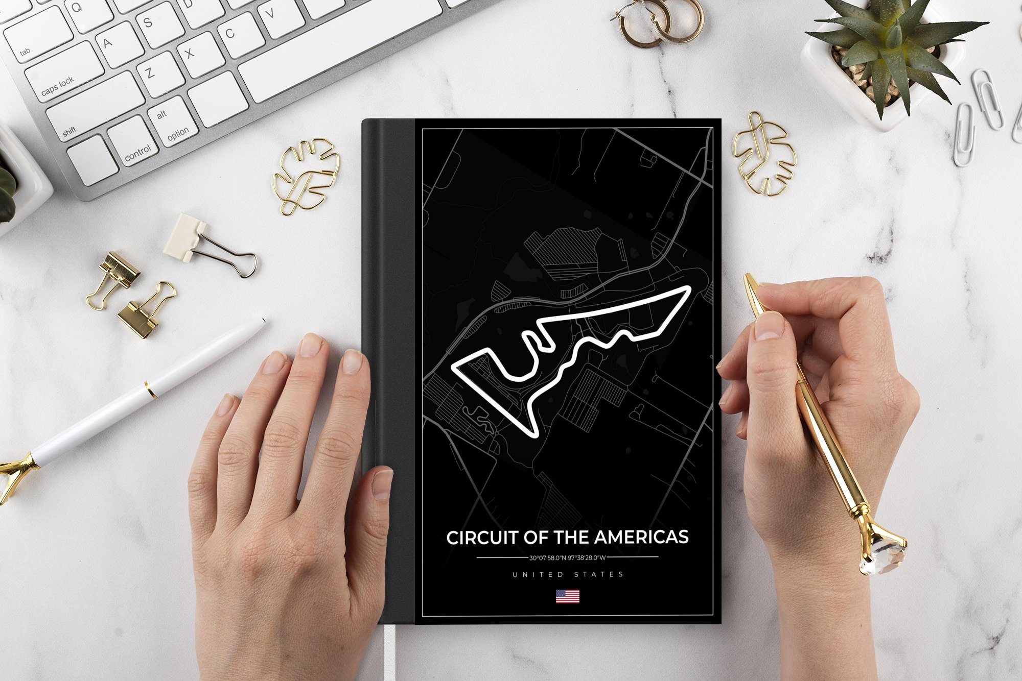 MuchoWow Notizbuch Amerika - Rennstrecke - Notizheft, 1 Rennsport, the Merkzettel, of Americas Journal, - 98 Tagebuch, A5, Haushaltsbuch Circuit - Formel Seiten